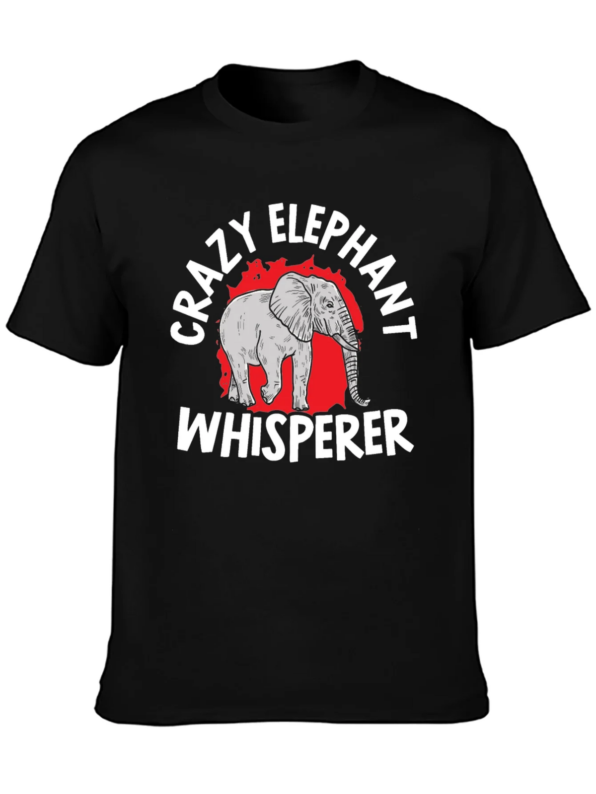 Crazy Elephant Whisperer Black Graphic T-Shirt product image 3