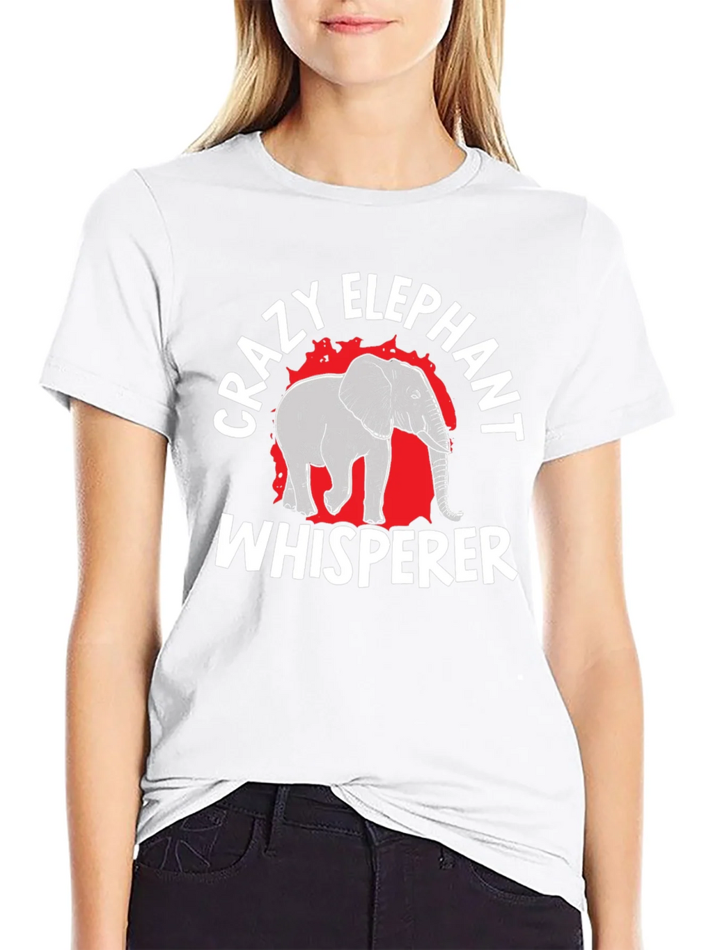 Crazy Elephant Whisperer Black Graphic T-Shirt product image 8