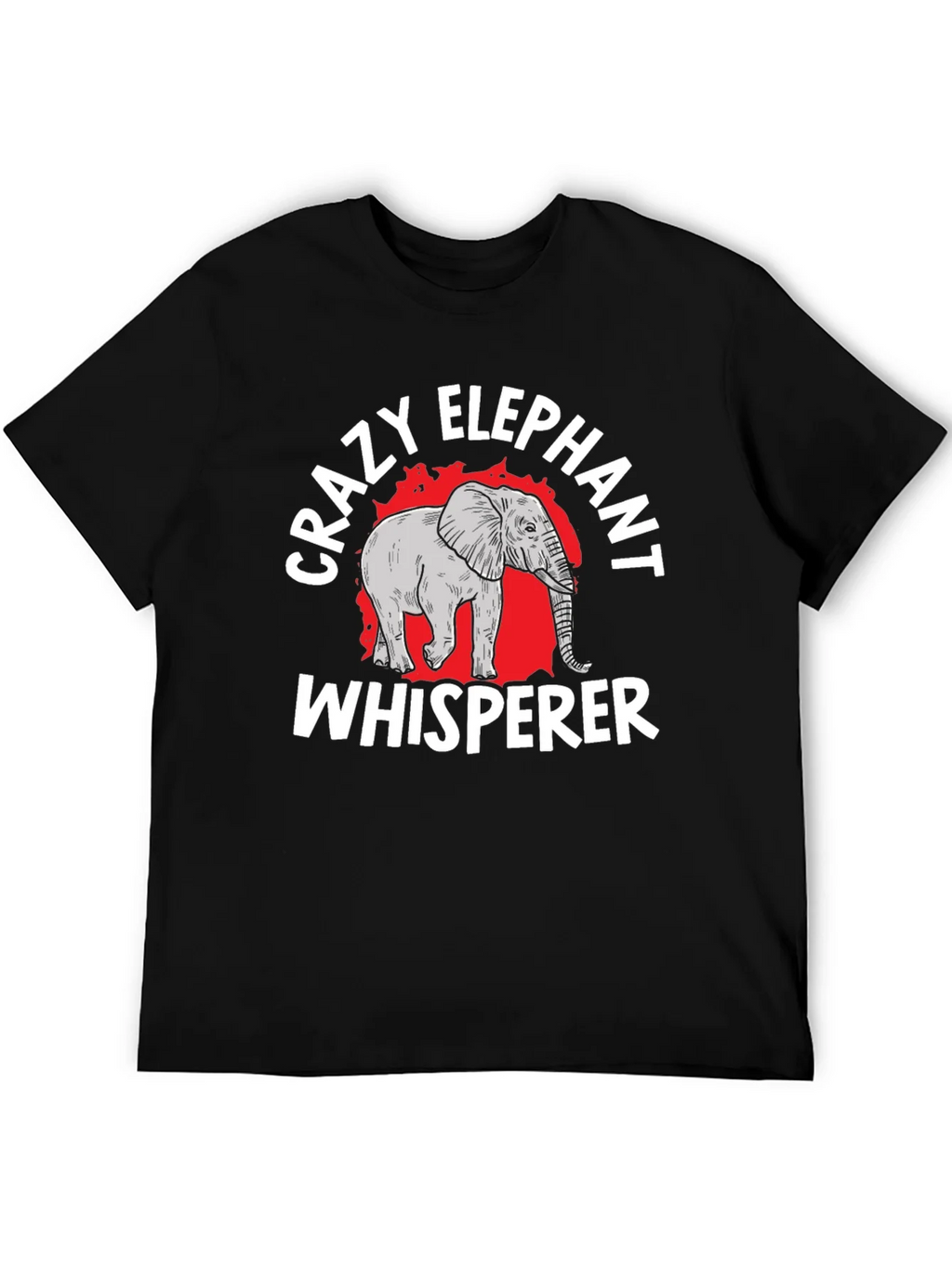 Crazy Elephant Whisperer Black Graphic T-Shirt product image 5