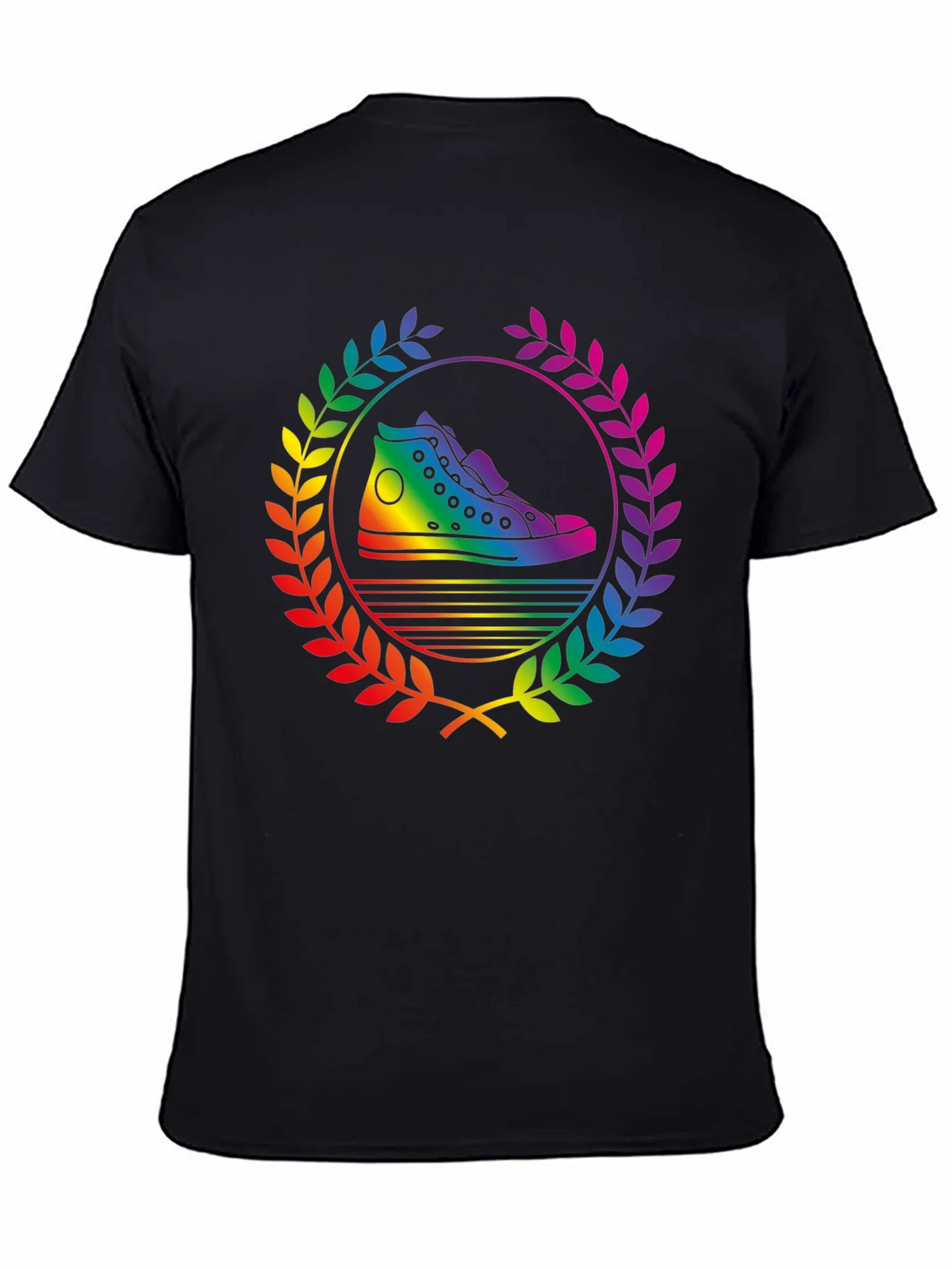 Rainbow Sneaker Laurel Wreath Black T-Shirt