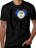 Belize Flag Heart Love T-Shirt product image 1