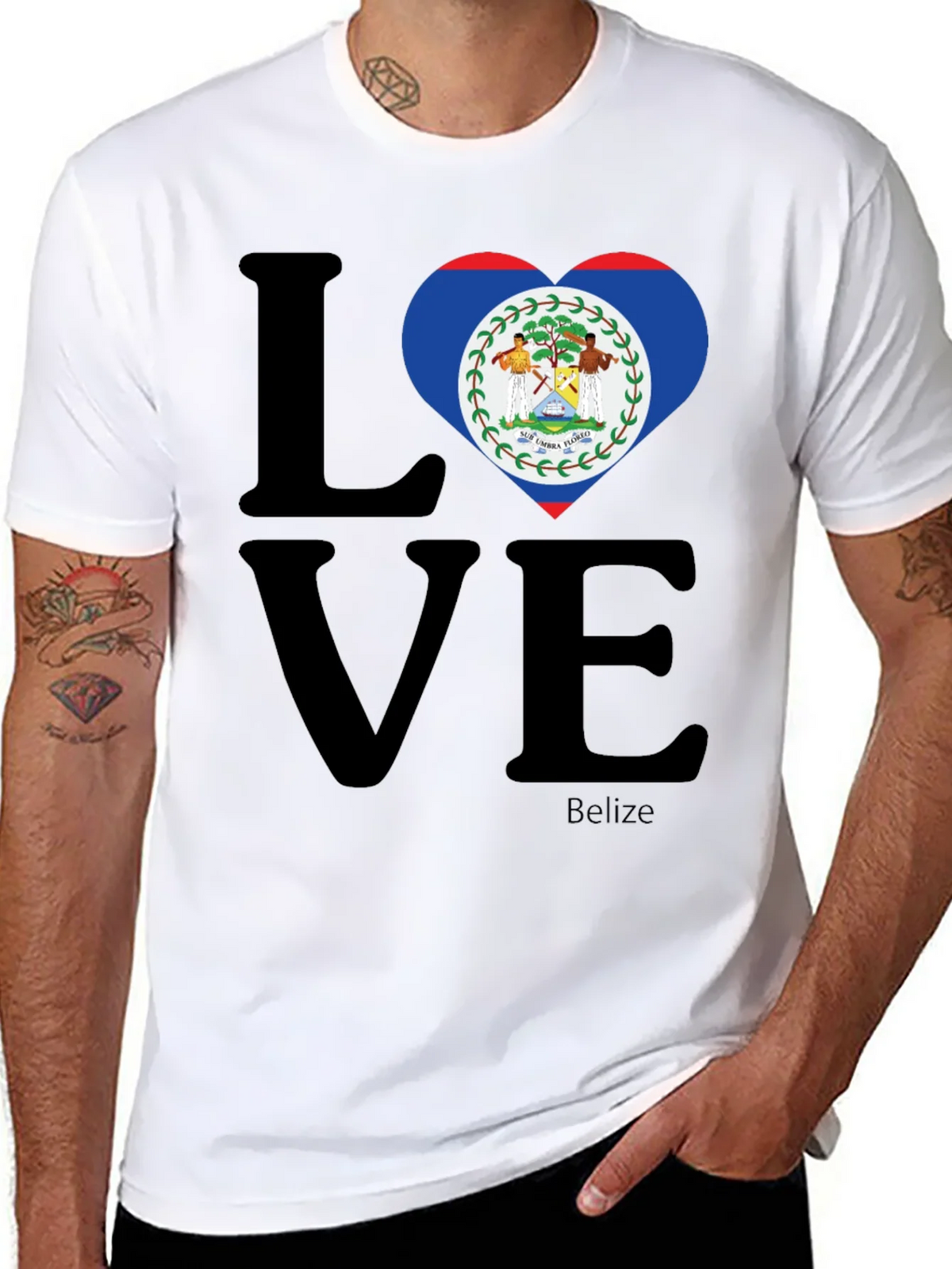 Belize Flag Heart Love T-Shirt product image 7
