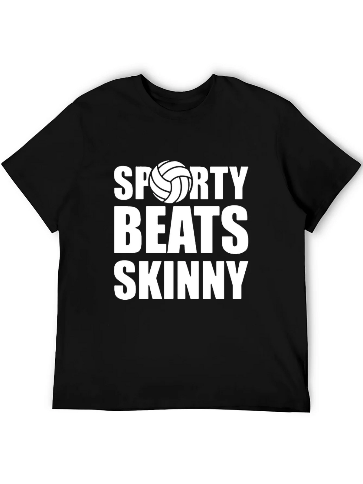 Sporty Beats Skinny Black Graphic T-Shirt product image 5