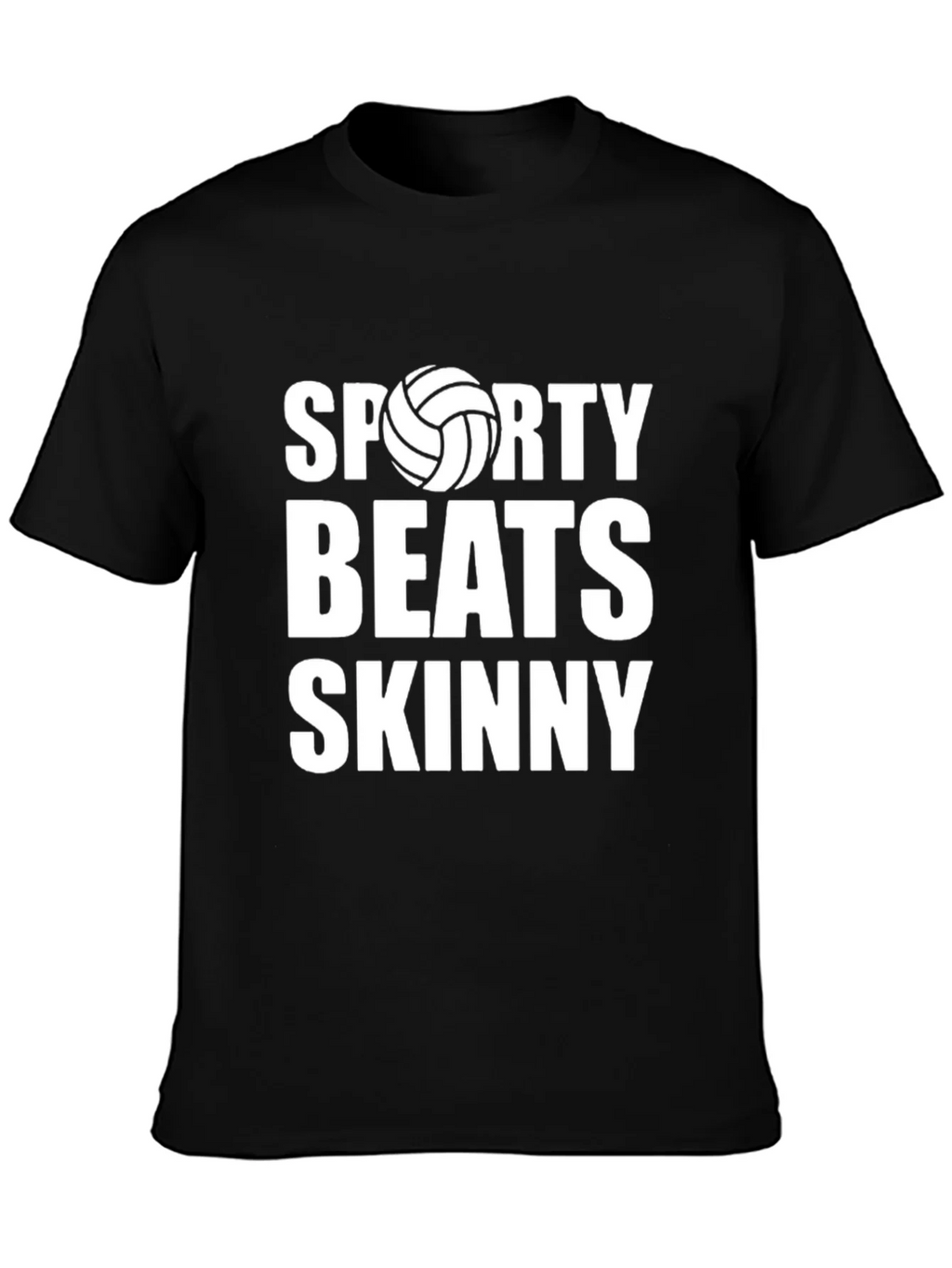 Sporty Beats Skinny Black Graphic T-Shirt product image 3