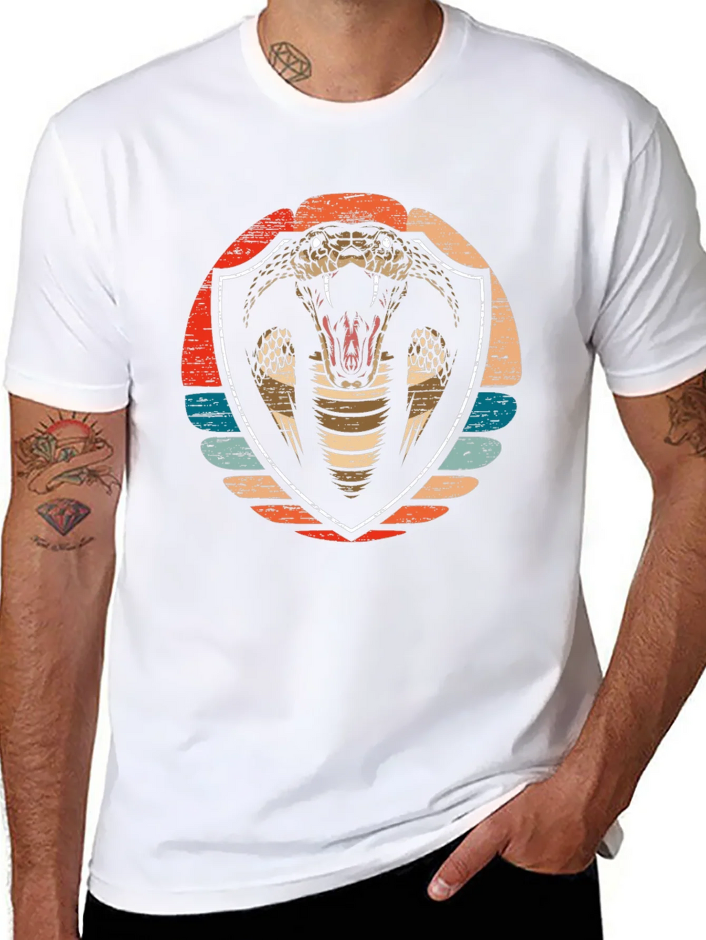 Cobra Graphic Tee - Retro Shield Design Soft Cotton product image 7