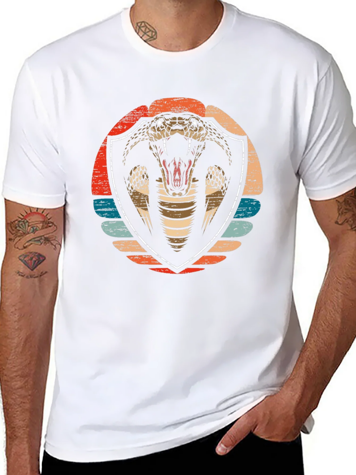 Cobra Graphic Tee - Retro Shield Design Soft Cotton product image 7