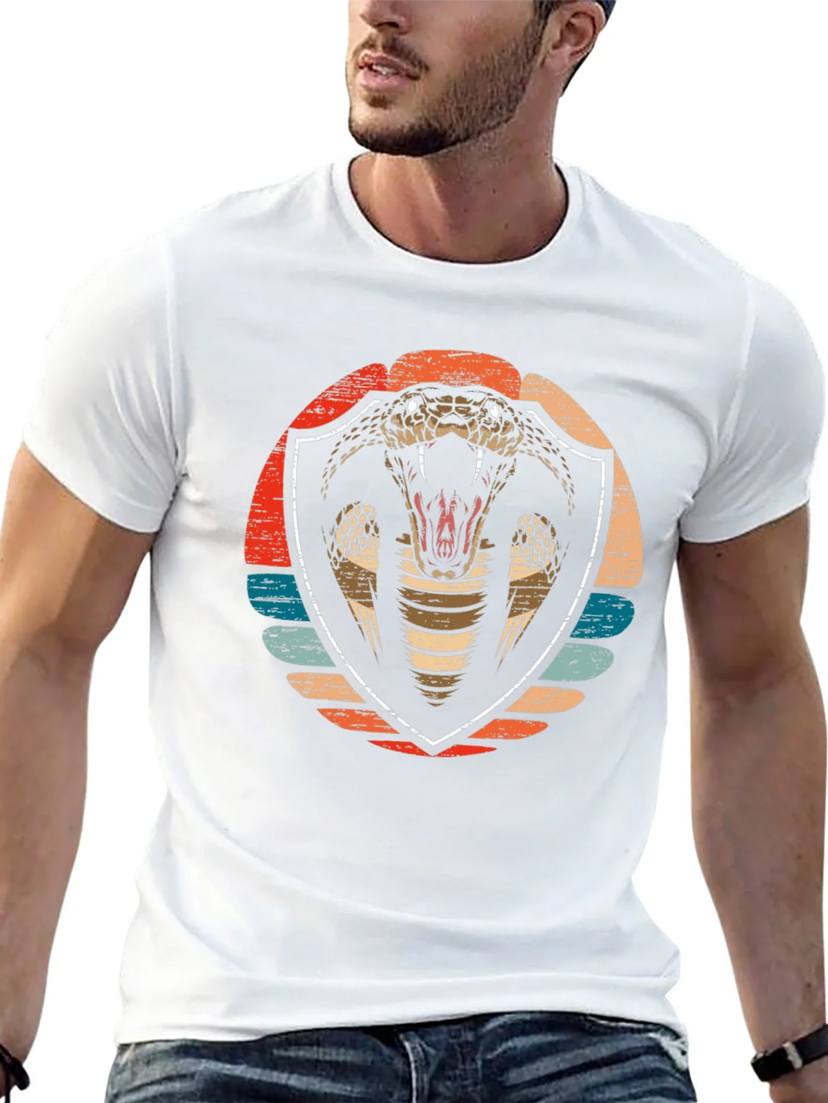Cobra Graphic Tee - Retro Shield Design Soft Cotton product image 12