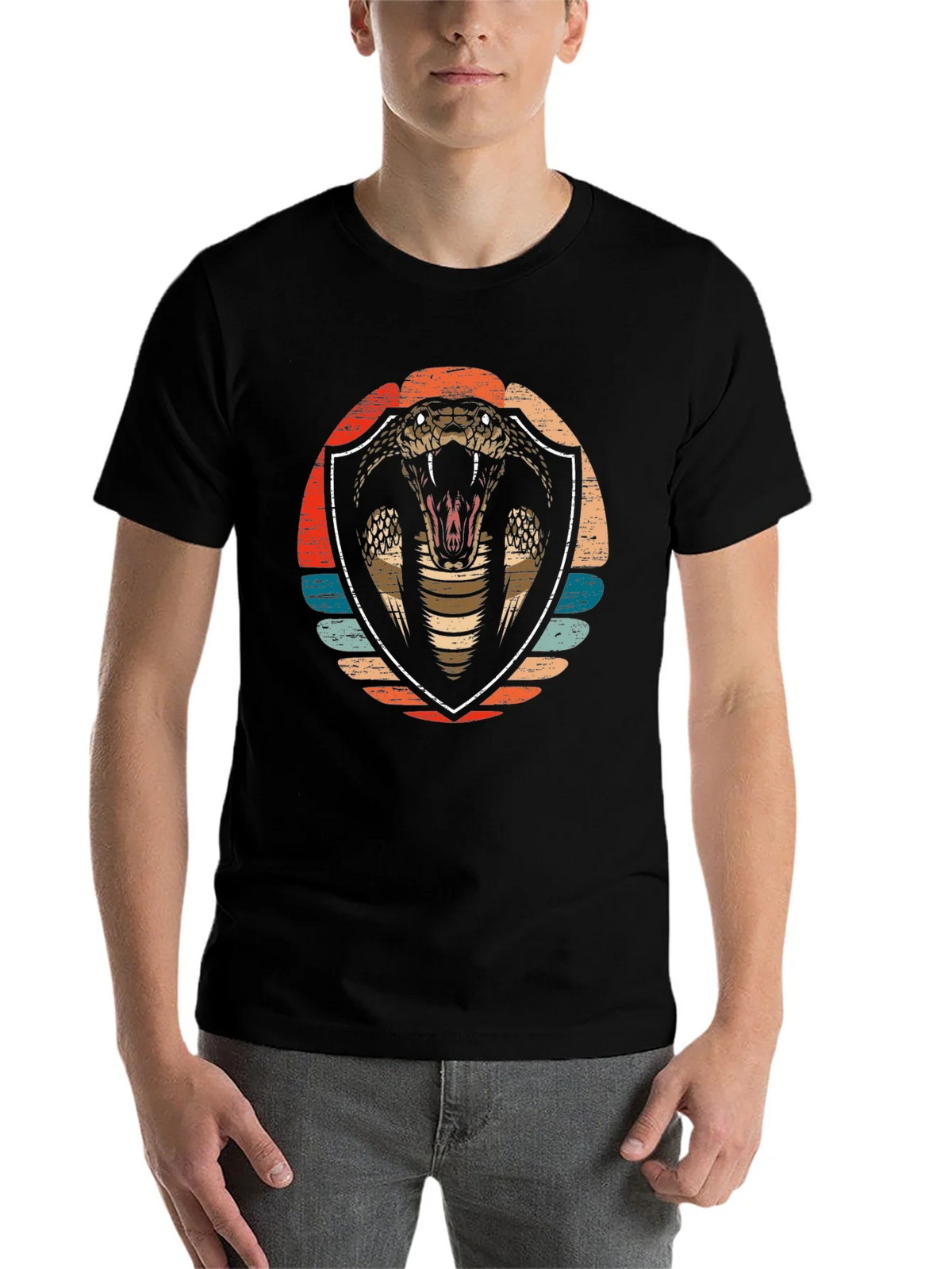 Cobra Graphic Tee - Retro Shield Design Soft Cotton product image 4