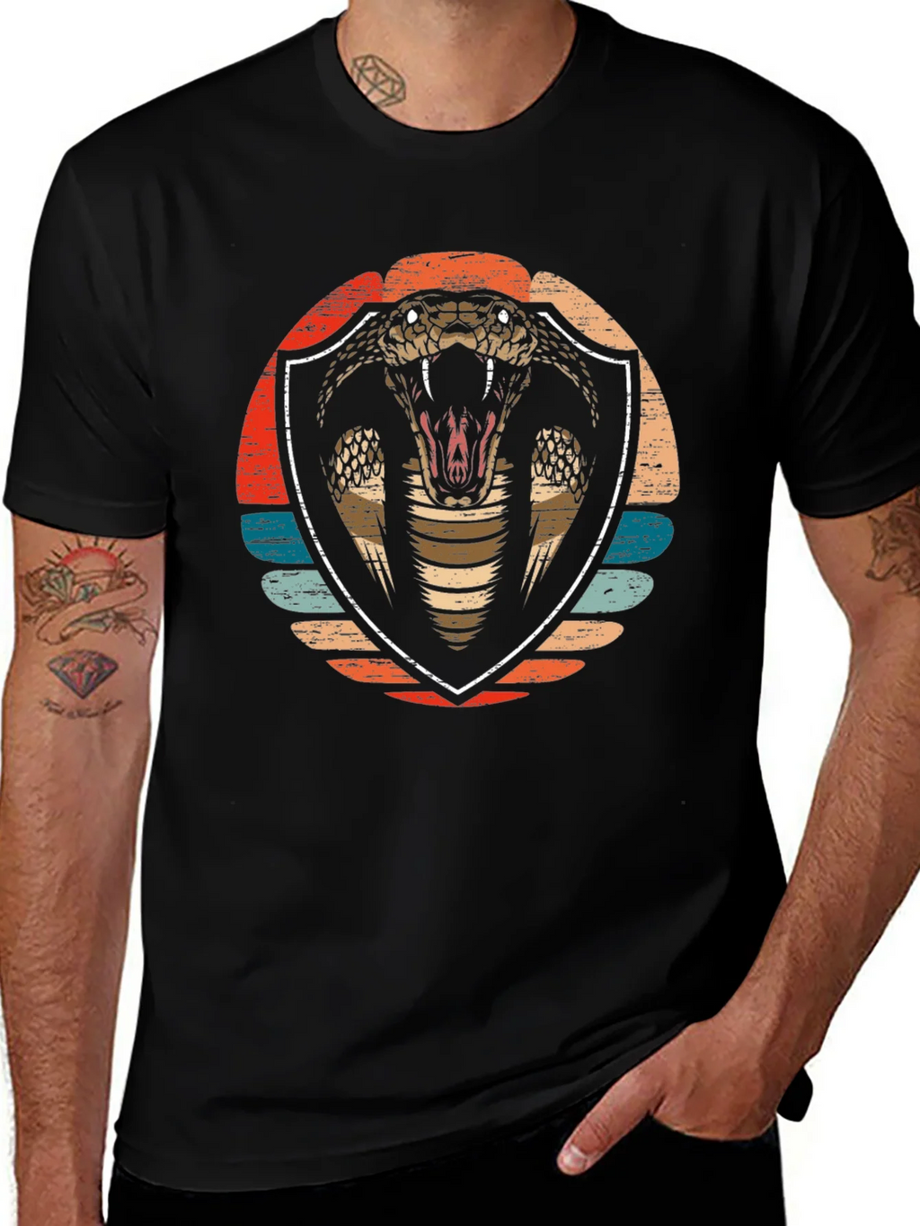 Cobra Graphic Tee - Retro Shield Design Soft Cotton product image 1