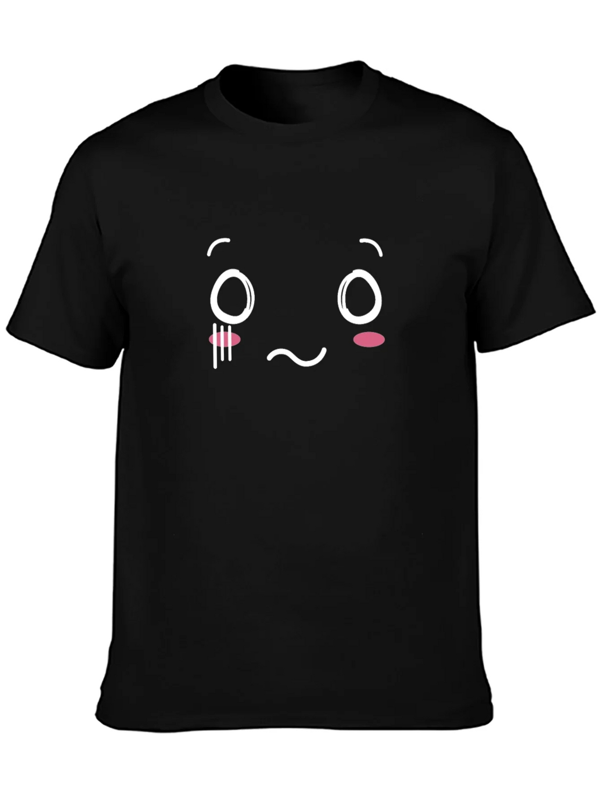 Sad Face Graphic T-Shirt - Black Cotton Blend product image 3