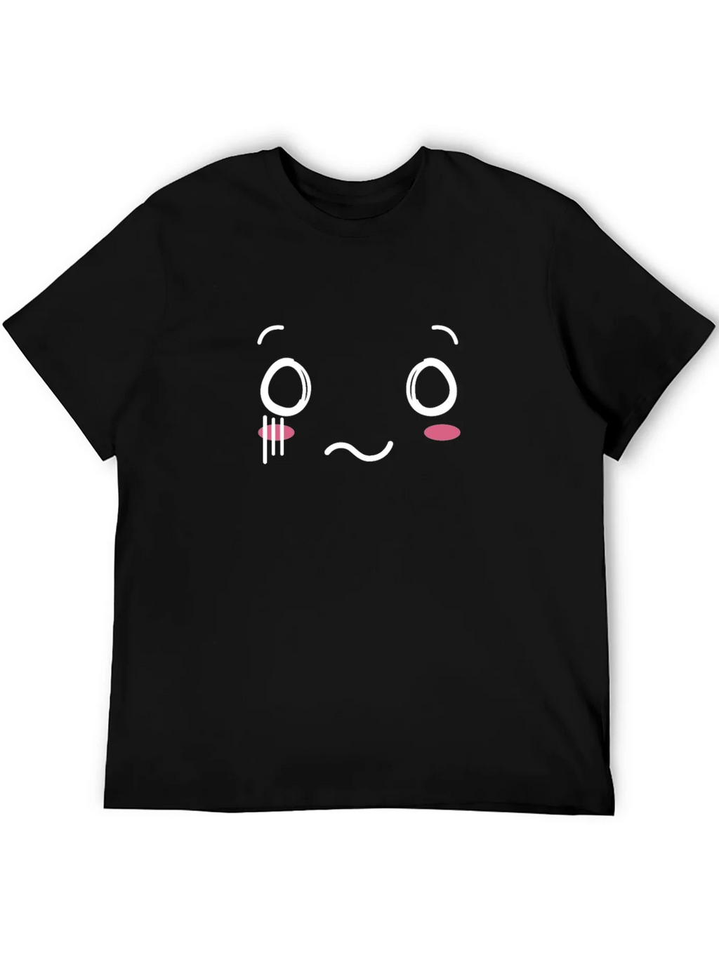 Sad Face Graphic T-Shirt - Black Cotton Blend product image 5