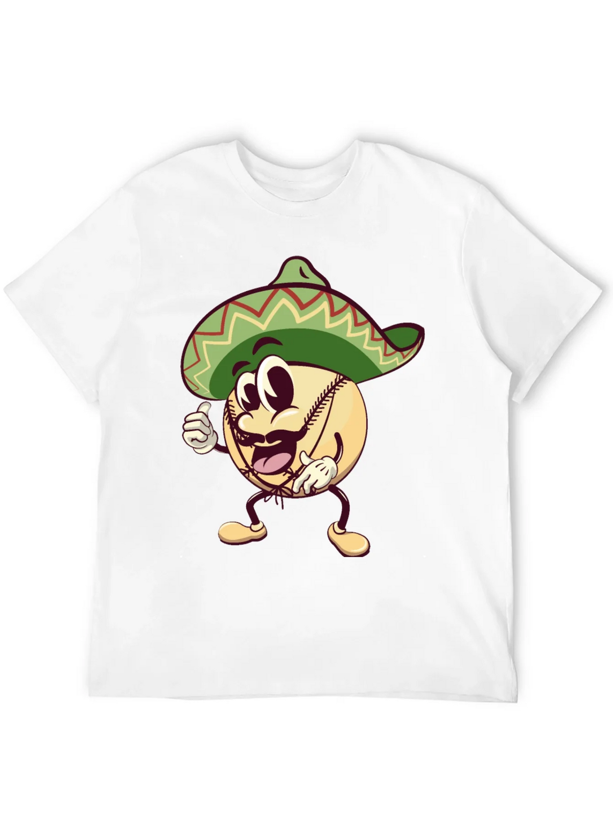 Baseball Man Sombrero Black T-Shirt product image 9