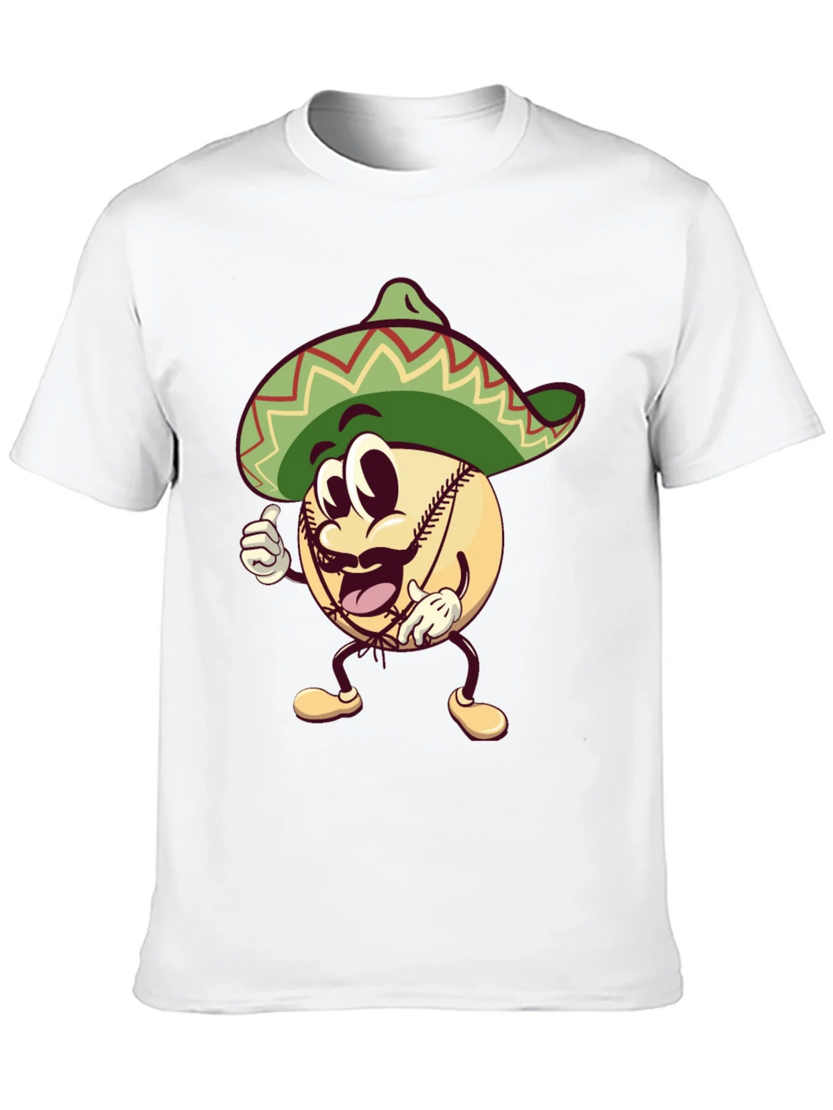 Baseball Man Sombrero Black T-Shirt product image 7