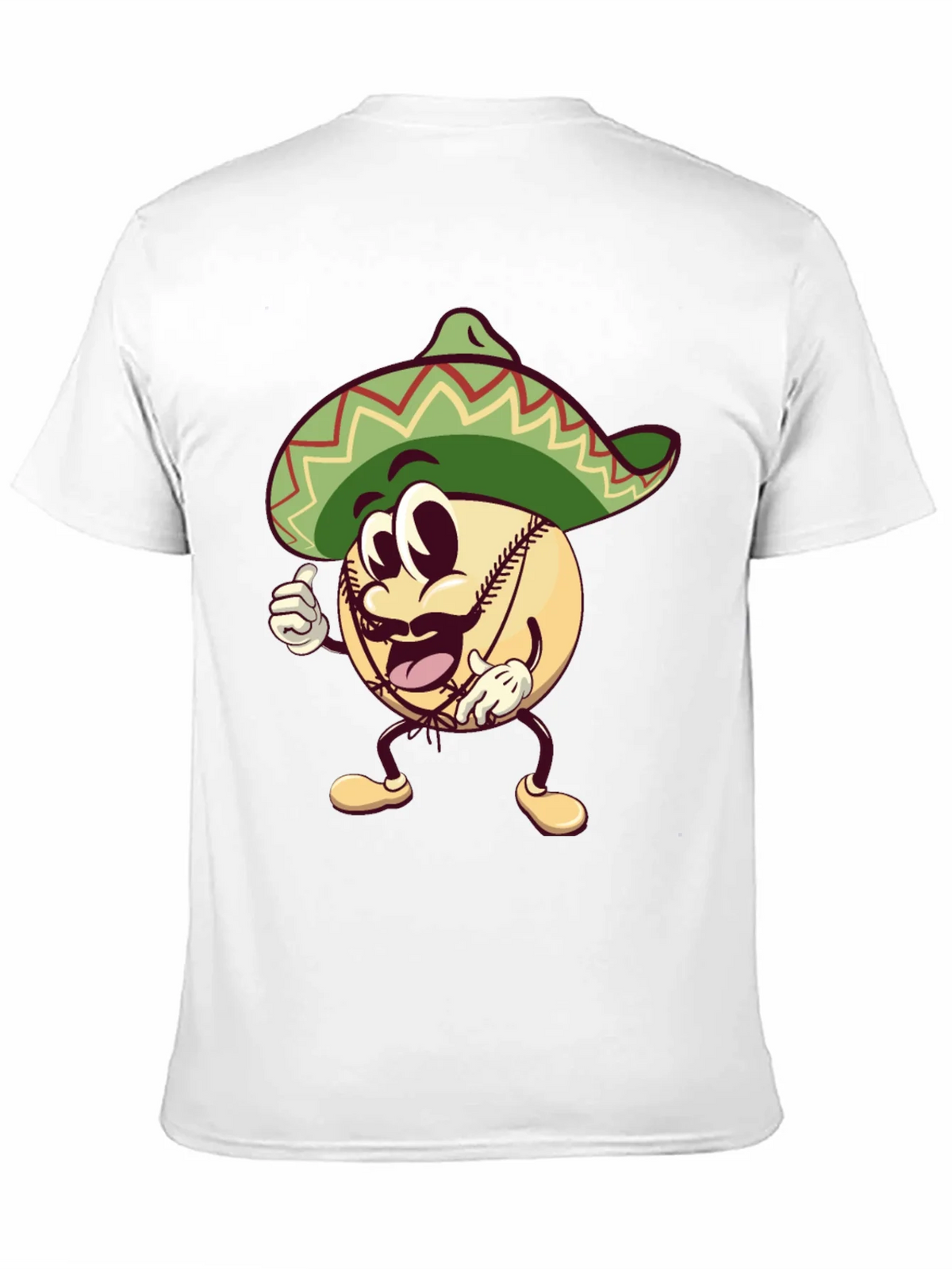 Baseball Man Sombrero Black T-Shirt product image 8