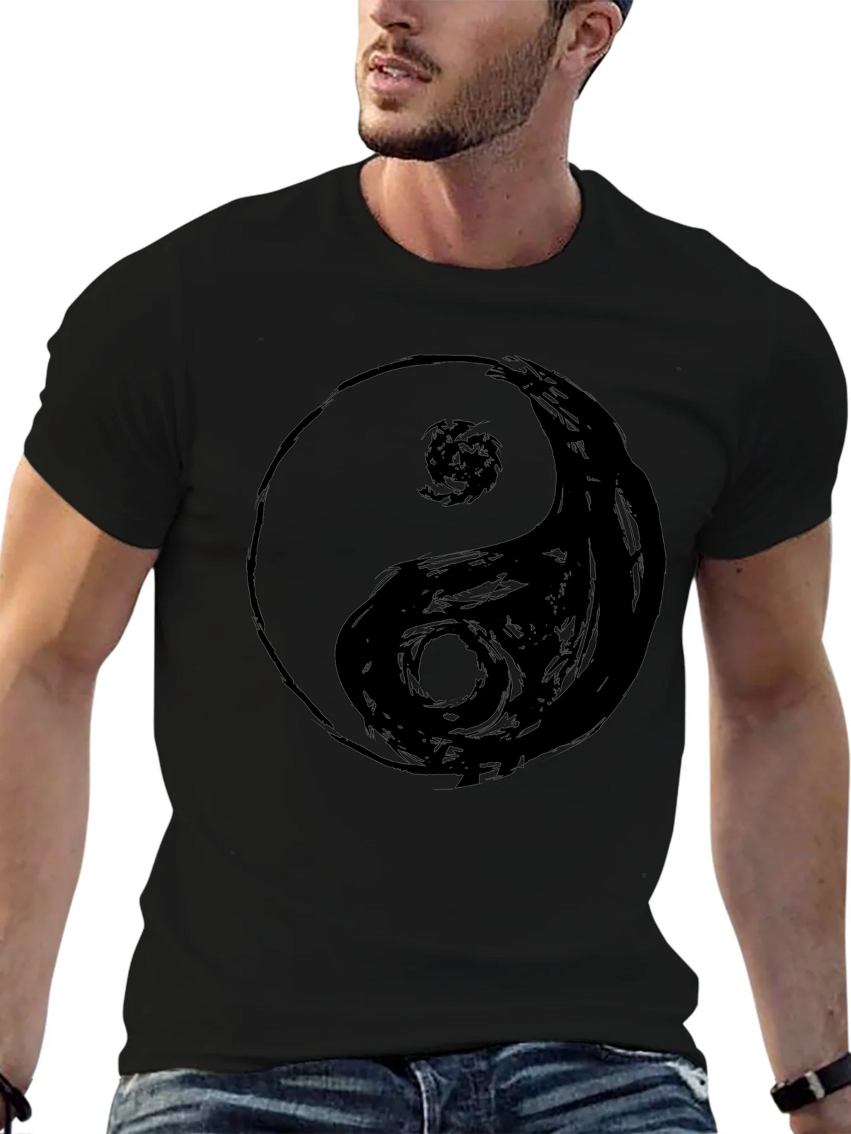 Yin Yang Graphic Tee - Black Comfort Fit product image 6