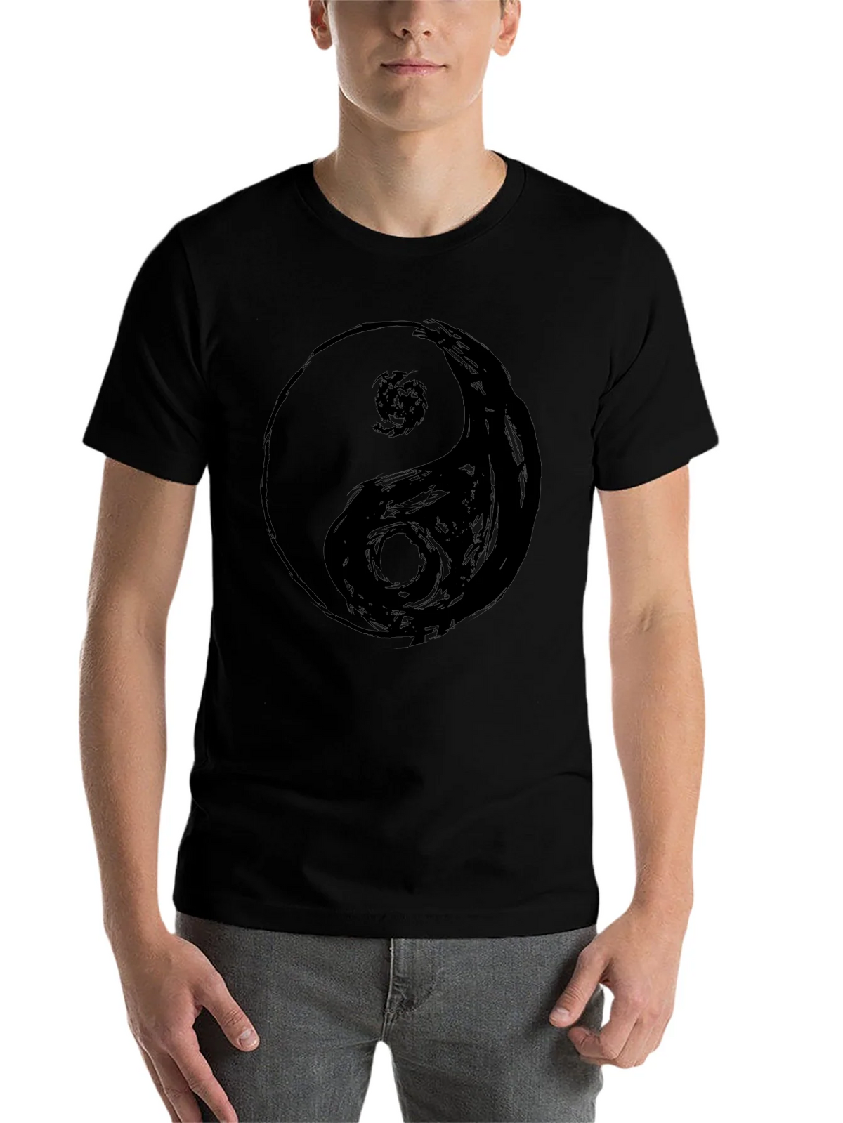 Yin Yang Graphic Tee - Black Comfort Fit product image 4