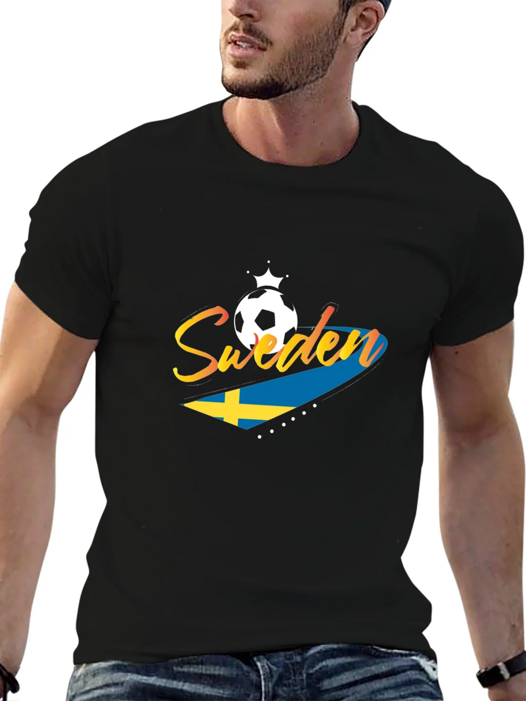 Sweden Soccer T-Shirt - Black Jersey for Fans product image 6