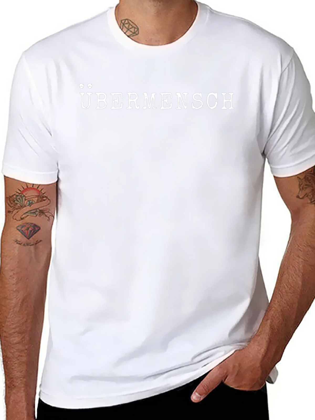 Übermensch Graphic Tee - Black Cotton T-Shirt product image 7
