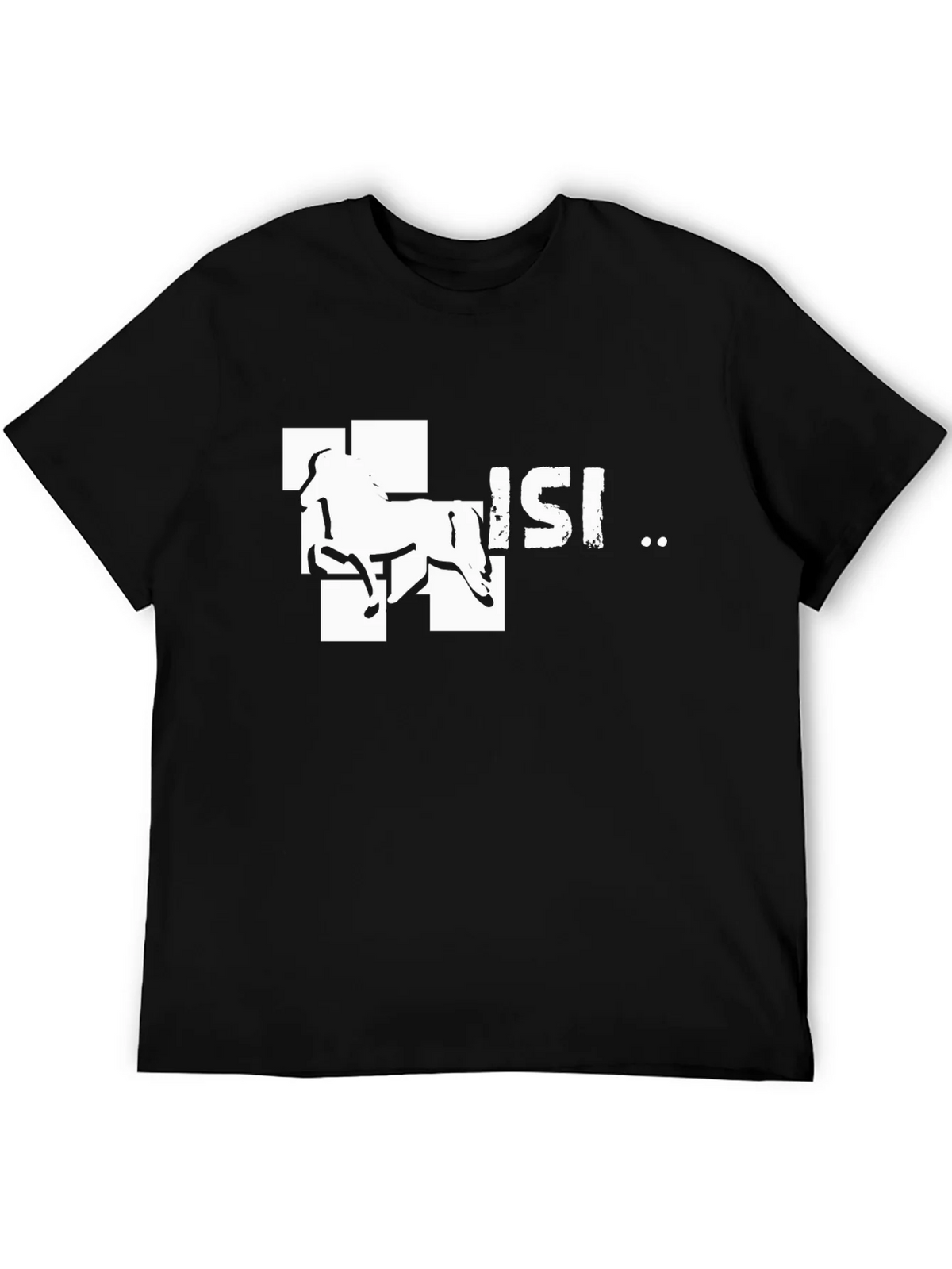 Horse Design Tee - Black Cotton Graphic T-Shirt product image 5