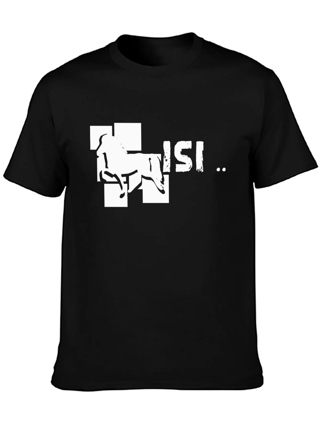 Horse Design Tee - Black Cotton Graphic T-Shirt product image 3