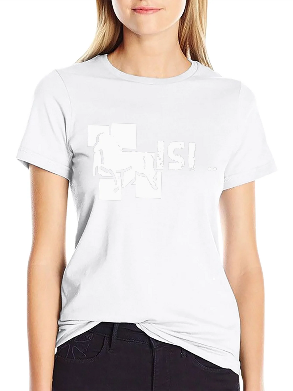 Horse Design Tee - Black Cotton Graphic T-Shirt product image 8
