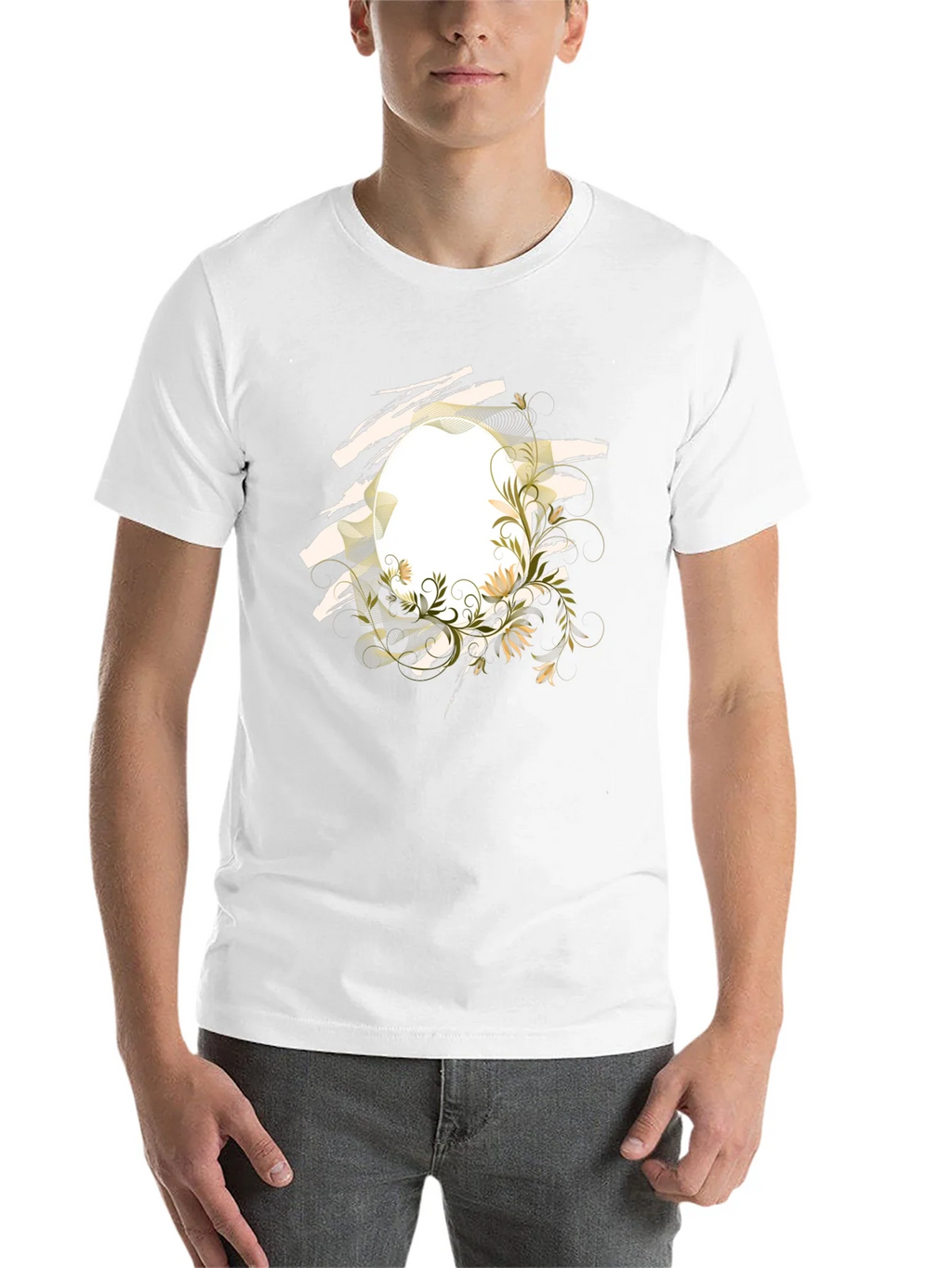 Floral Circle Graphic Tee - Modern Black T-Shirt product image 10