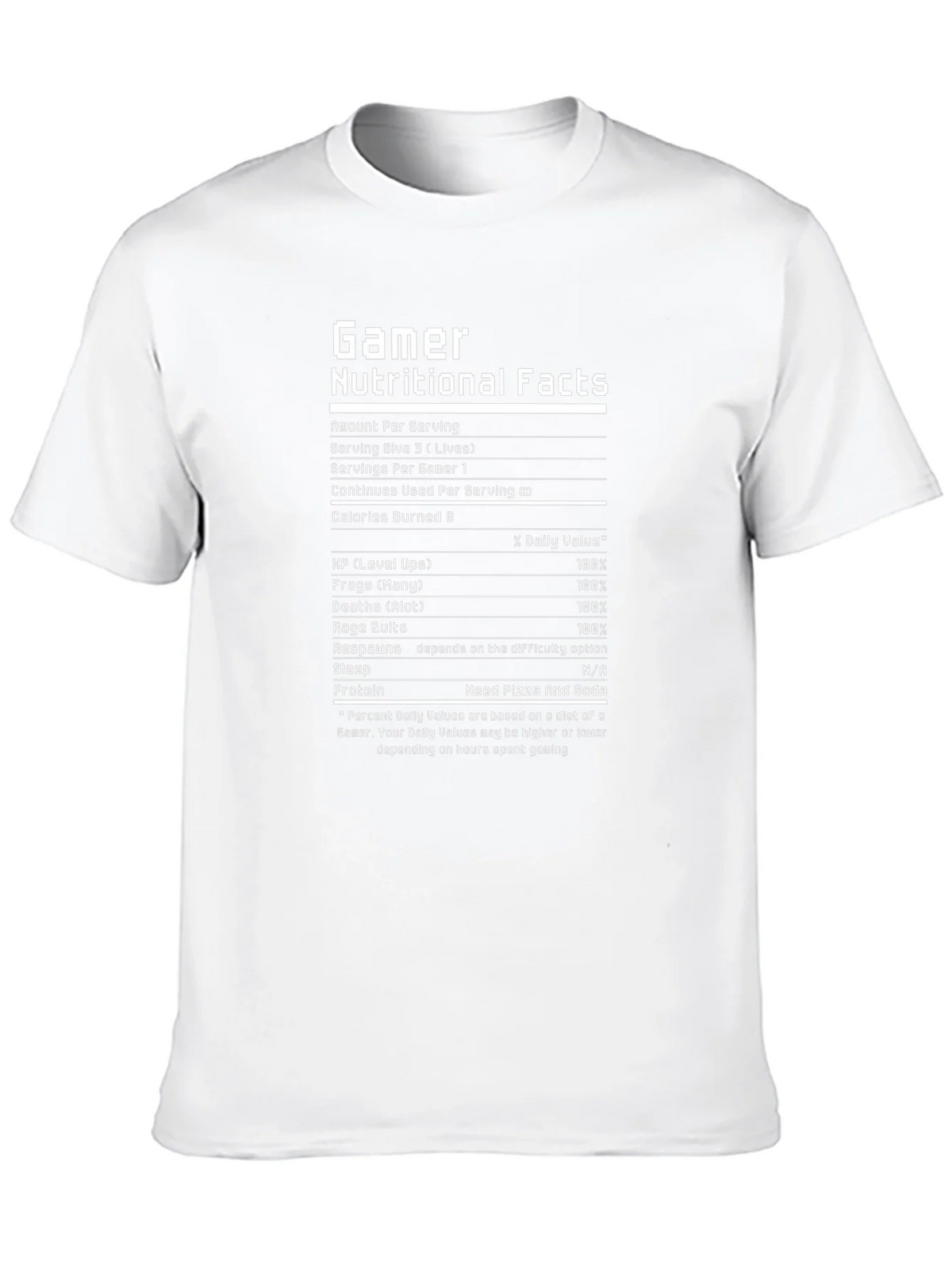 Gamer Nutritional Facts Funny Black T-Shirt product image 9