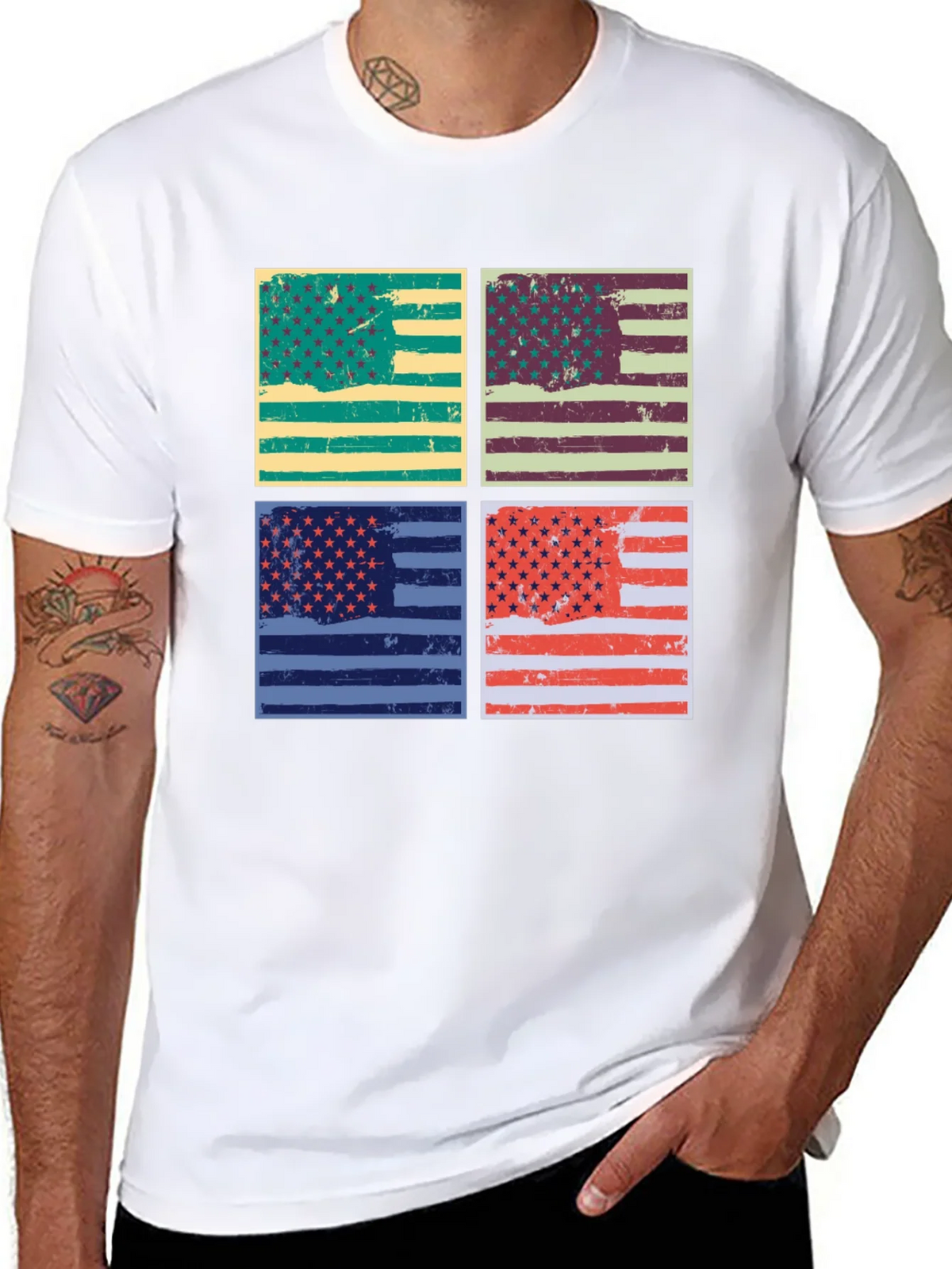 Retro American Flag Graphic T-Shirt - Patriotic Style product image 6