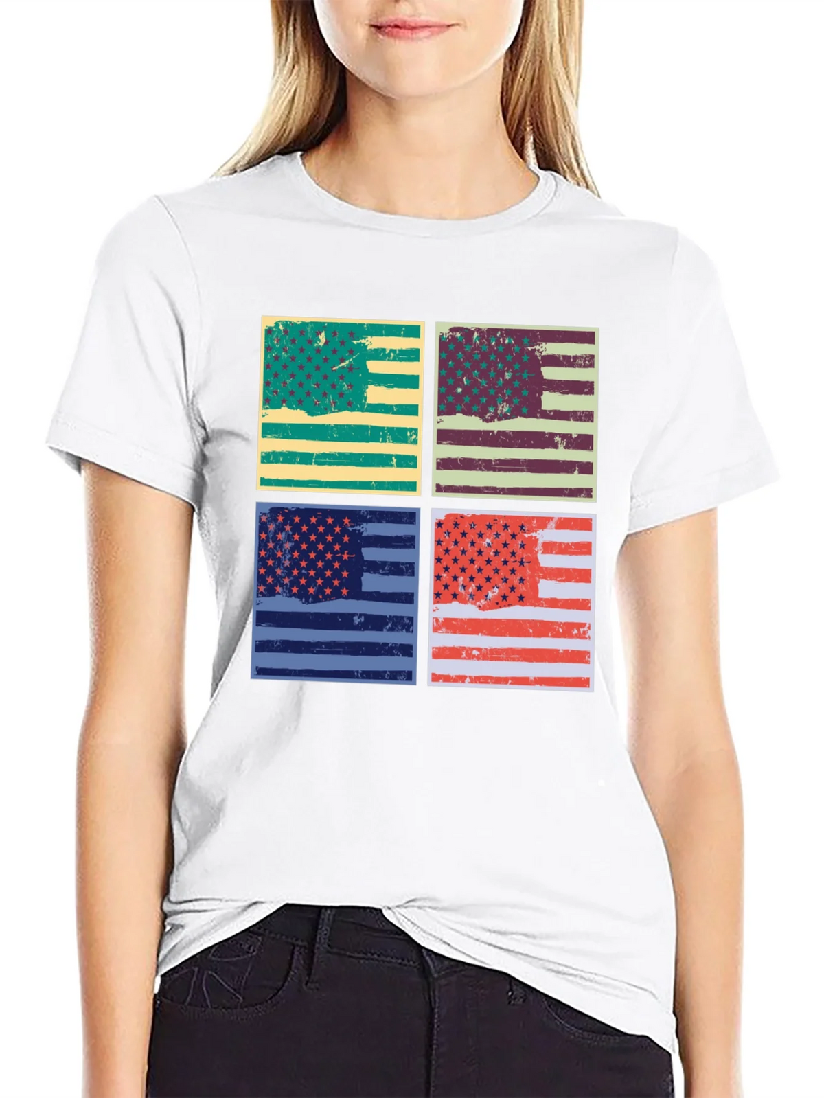 Retro American Flag Graphic T-Shirt - Patriotic Style product image 7