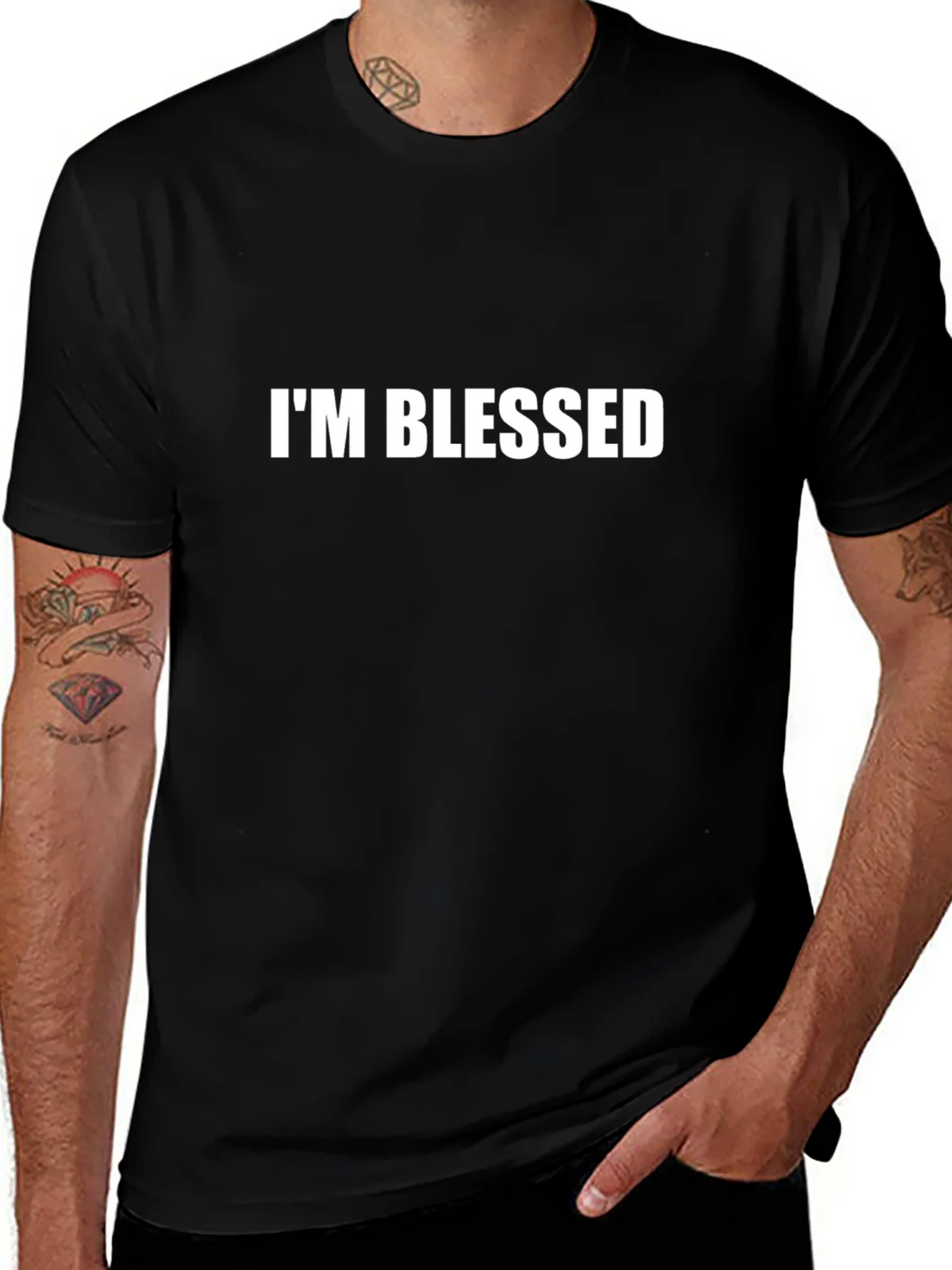 Im Blessed Graphic Tee - Black Cotton Comfort product image 1