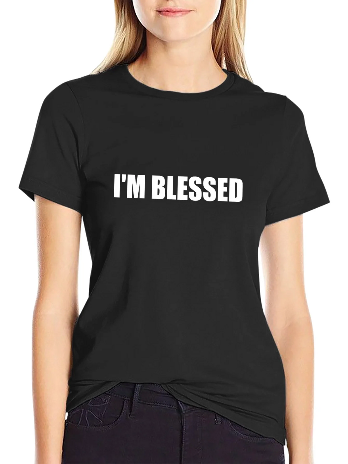 Im Blessed Graphic Tee - Black Cotton Comfort product image 2