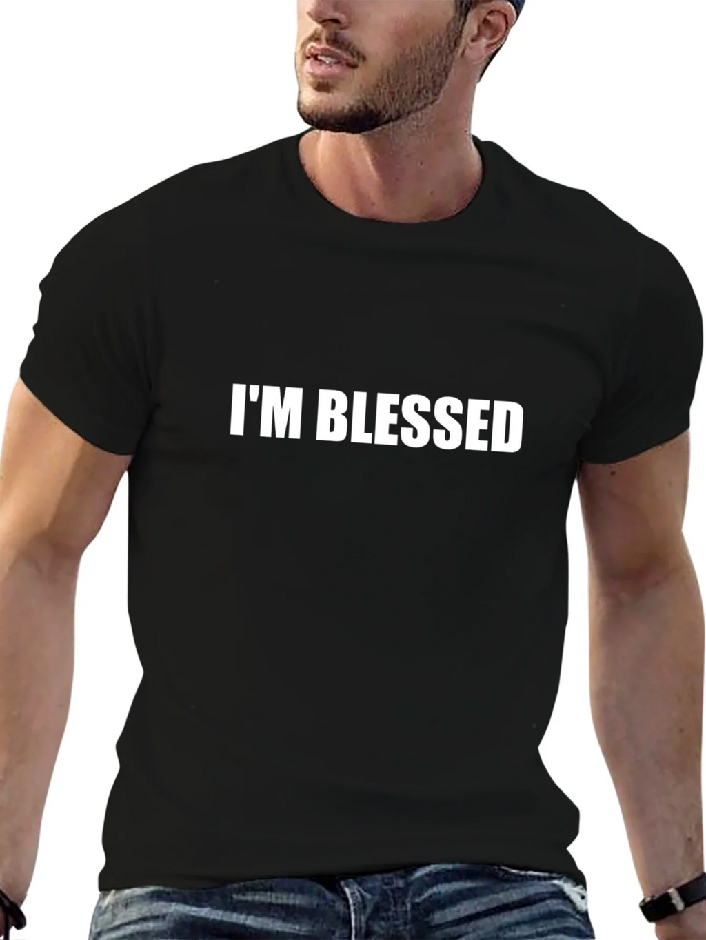 Im Blessed Graphic Tee - Black Cotton Comfort product image 6