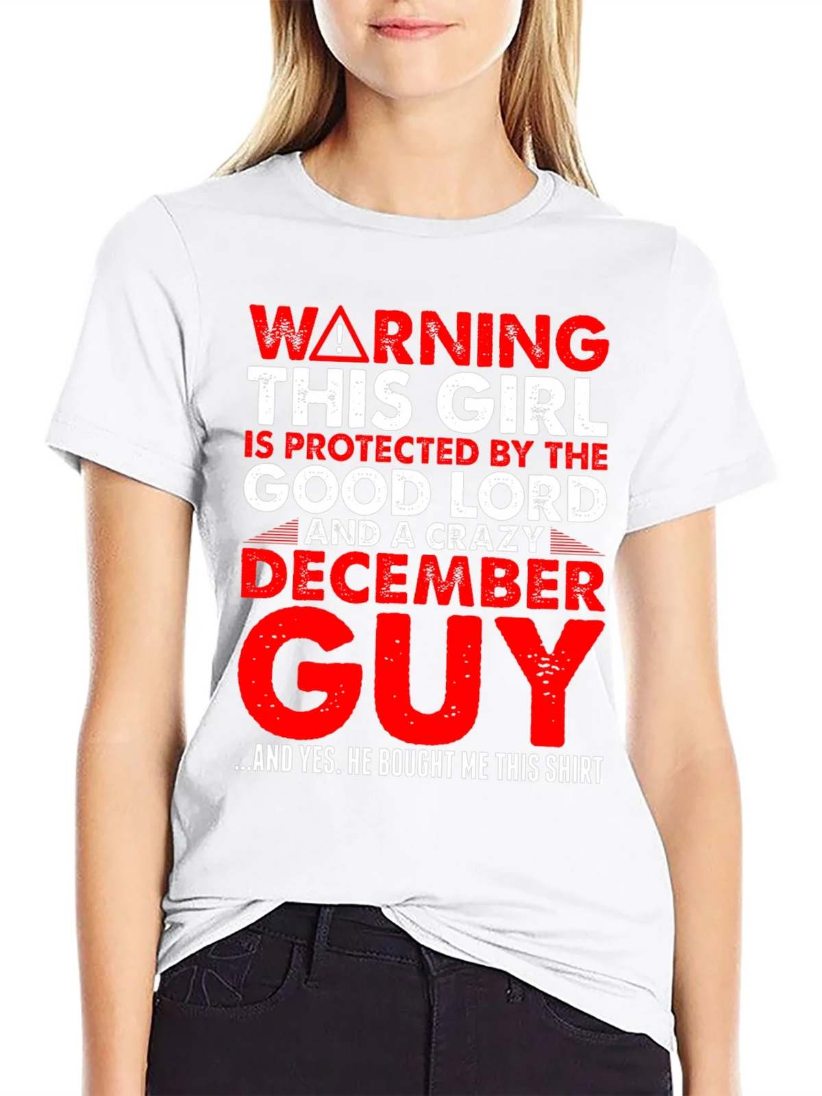 Warning Protected by Good Lord & Crazy December Guy T-Shirt product image 8