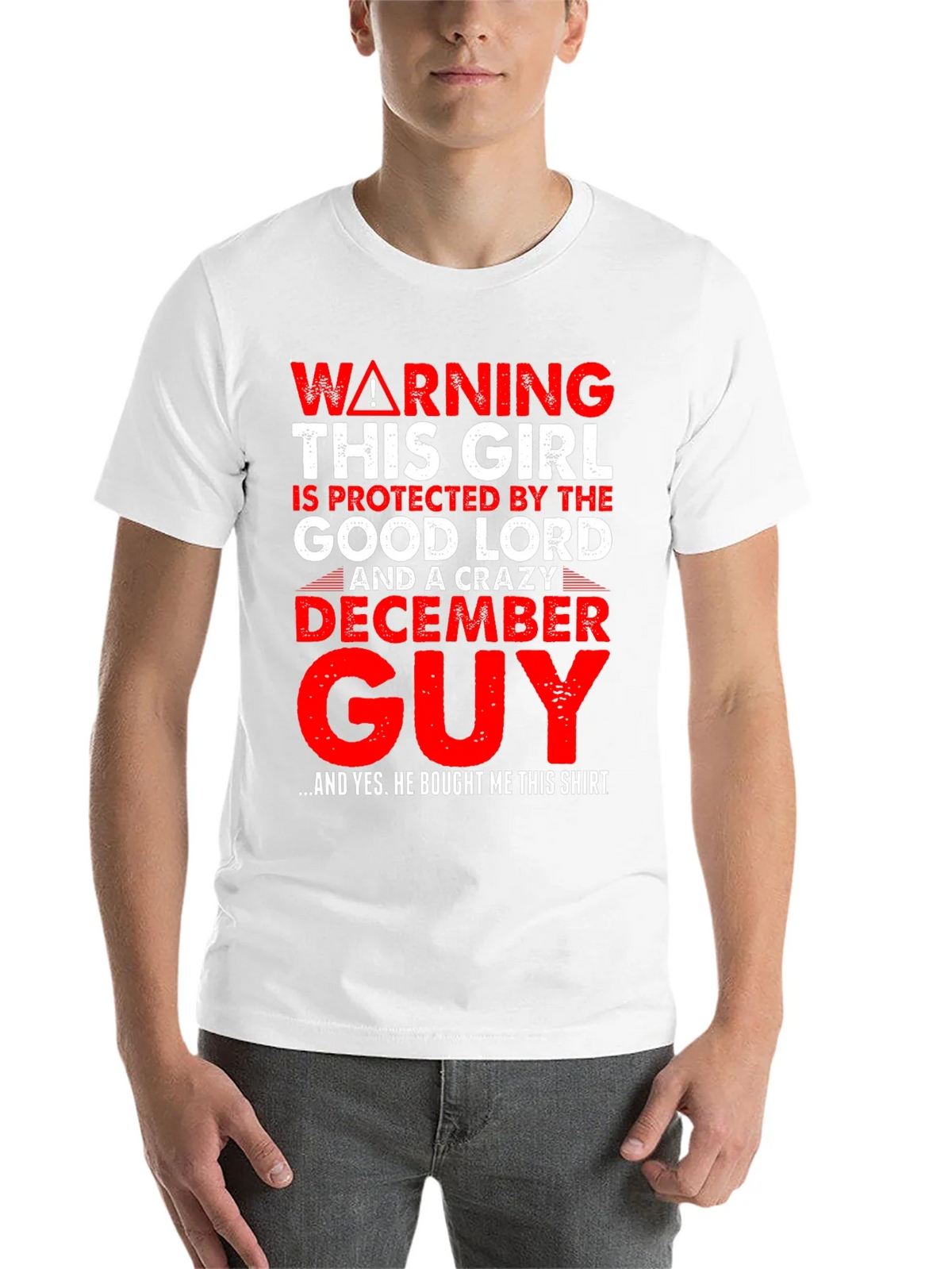 Warning Protected by Good Lord & Crazy December Guy T-Shirt product image 10