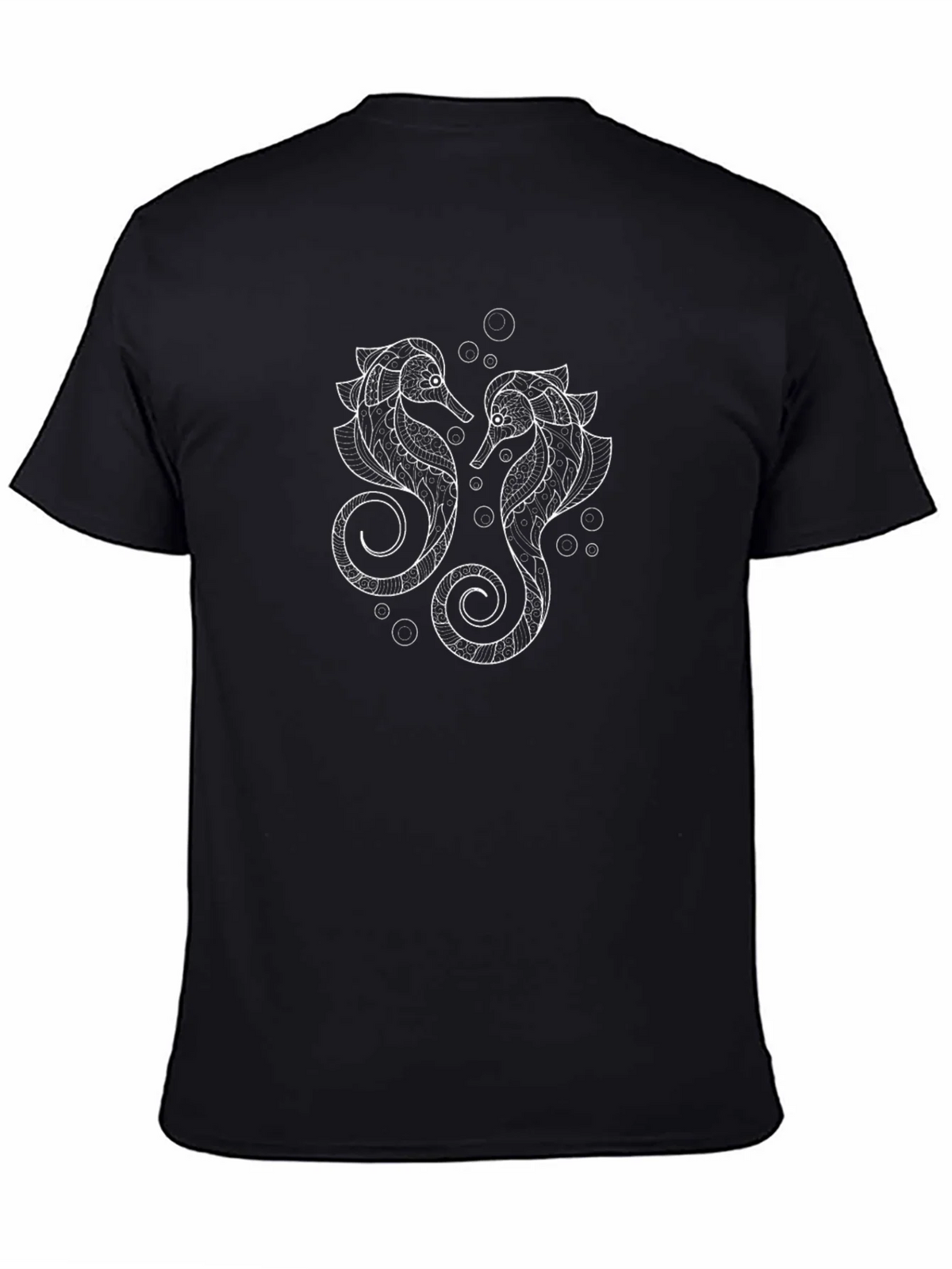 Seahorse Graphic Black T-Shirt - Sea Life Tee product image 4