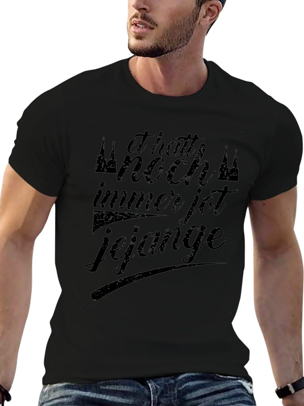 Black Graphic Tee: Et Hätt Noch Immer Jot Jejange product image 6