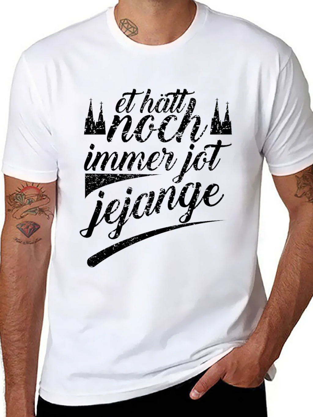 Black Graphic Tee: Et Hätt Noch Immer Jot Jejange product image 7