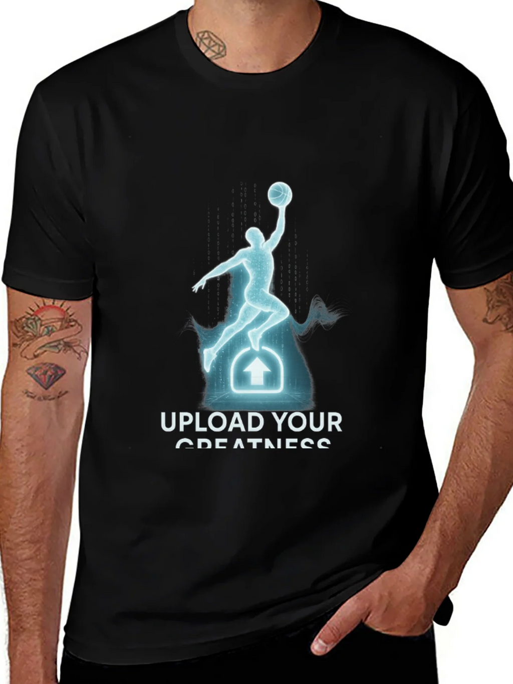 Upload Your Greatness Black Graphic Tee product image 1