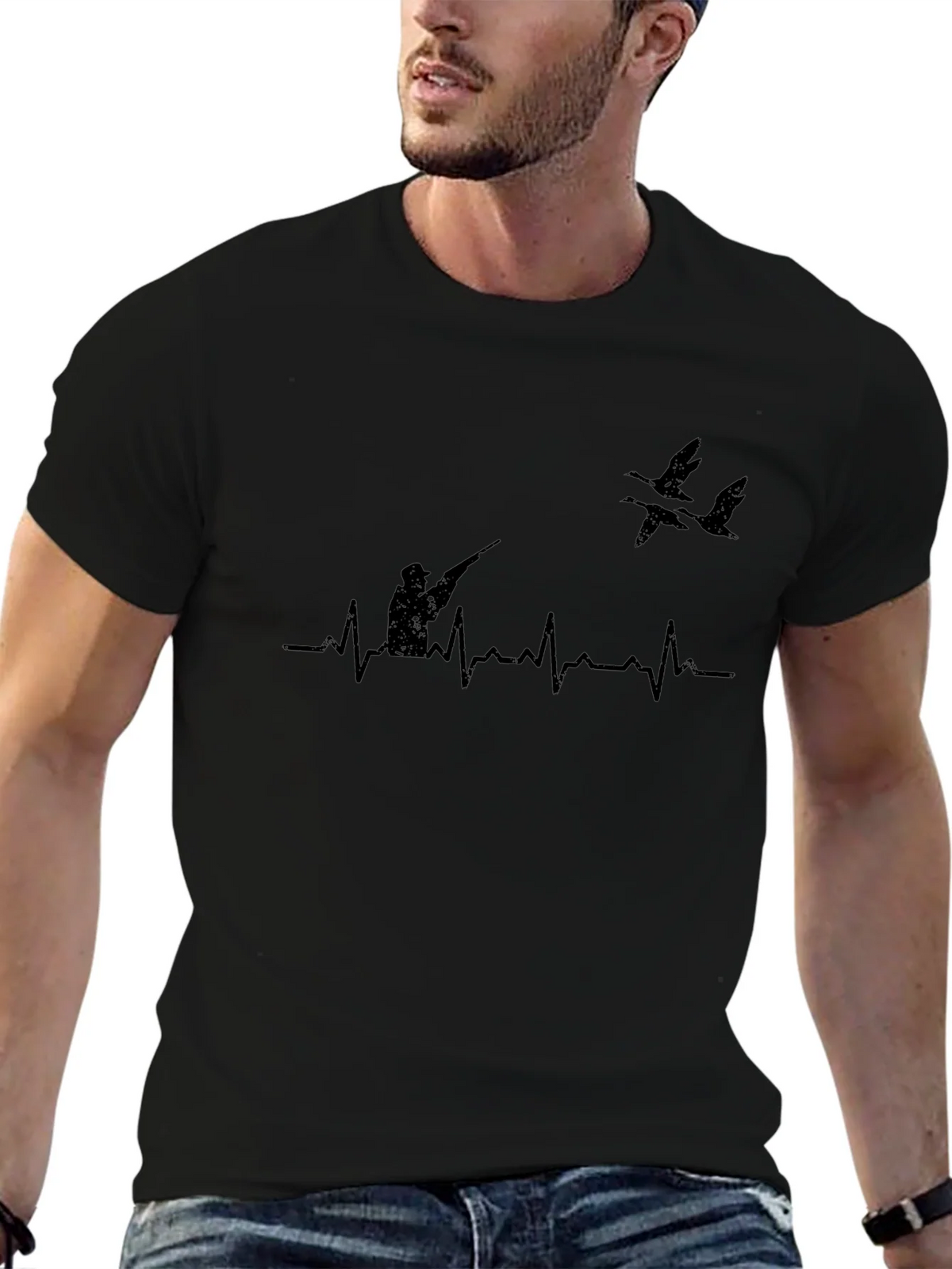 Hunters Heartbeat Graphic Tee - Black product image 6