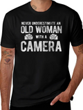 Old Woman Camera T-Shirt - Never Underestimate Gift product image 1