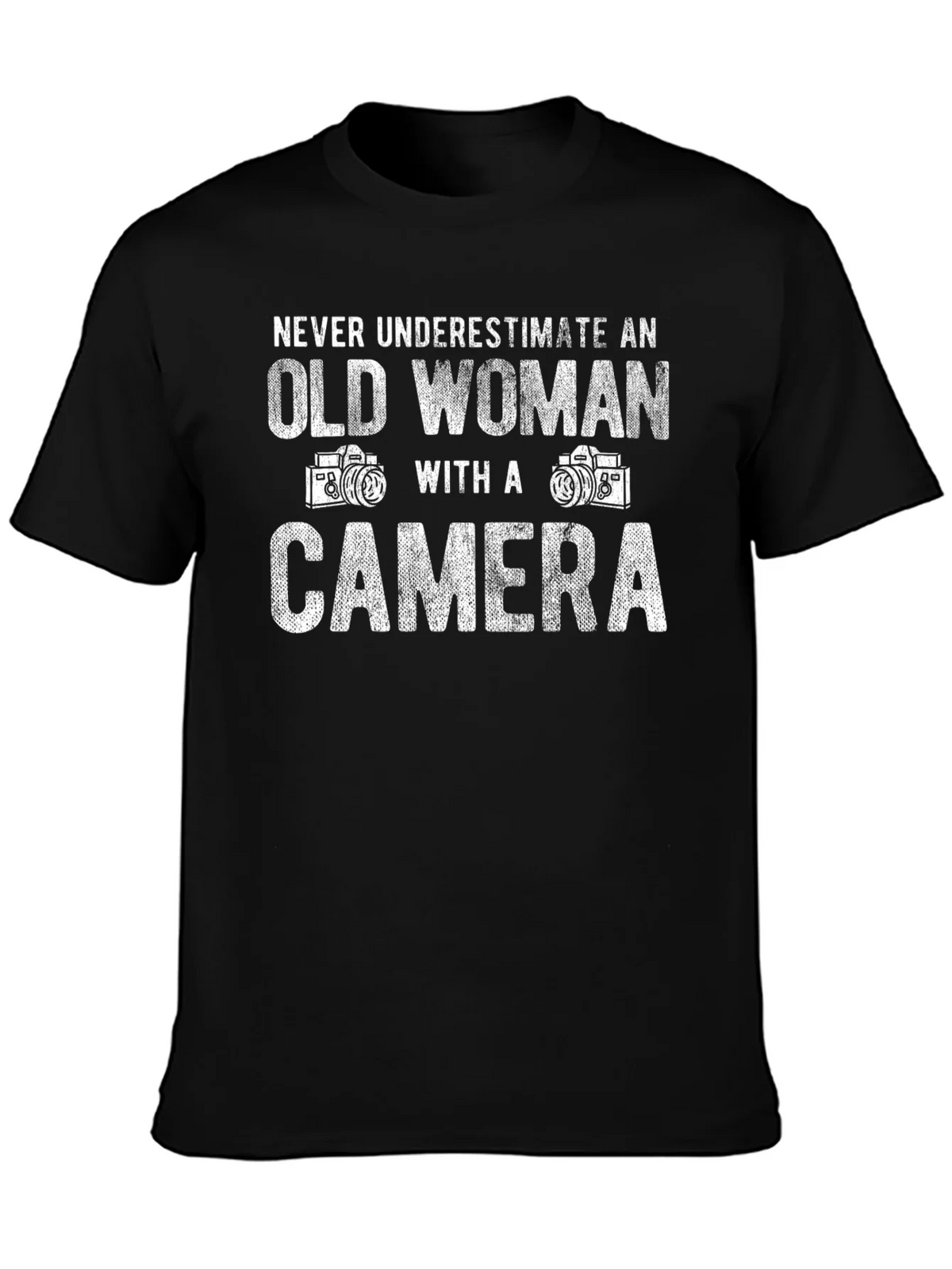 Old Woman Camera T-Shirt - Never Underestimate Gift product image 3