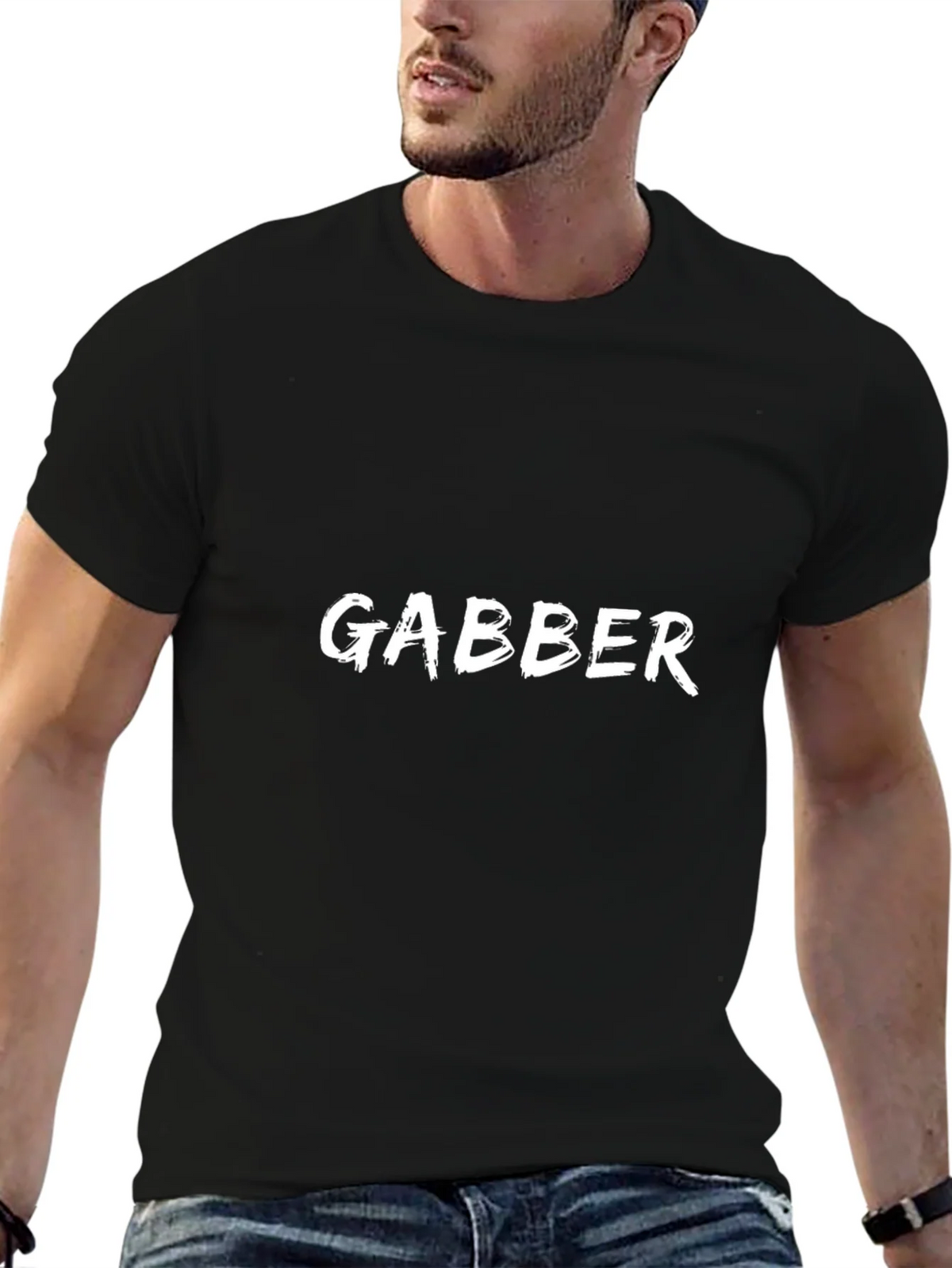 Gabber Graphic Tee - Black Cotton T-Shirt product image 6
