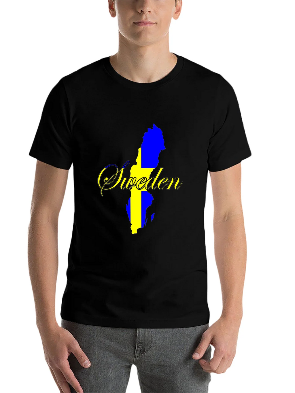 Sweden Map T-Shirt - National Pride Black Tee product image 4