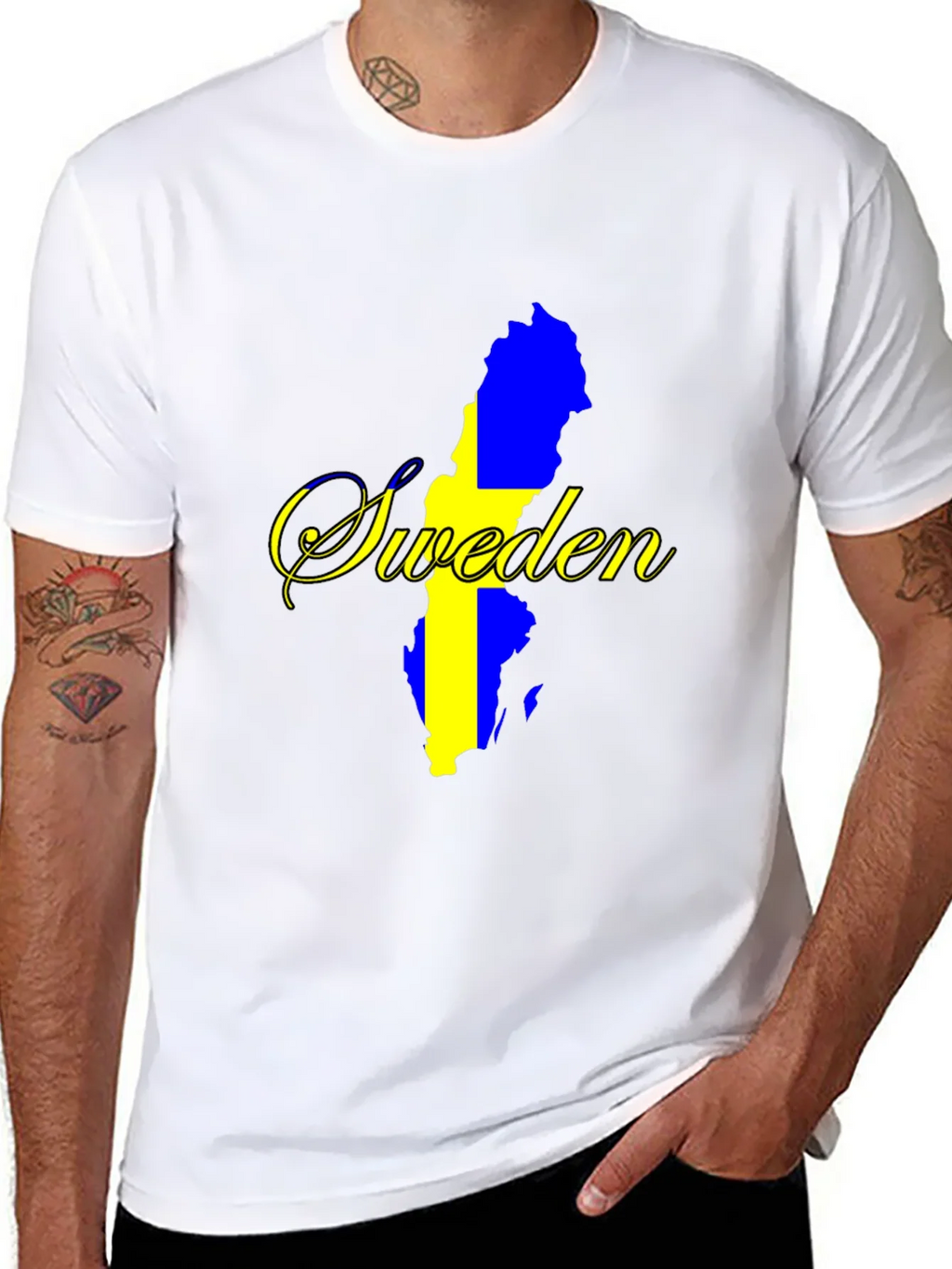 Sweden Map T-Shirt - National Pride Black Tee product image 7