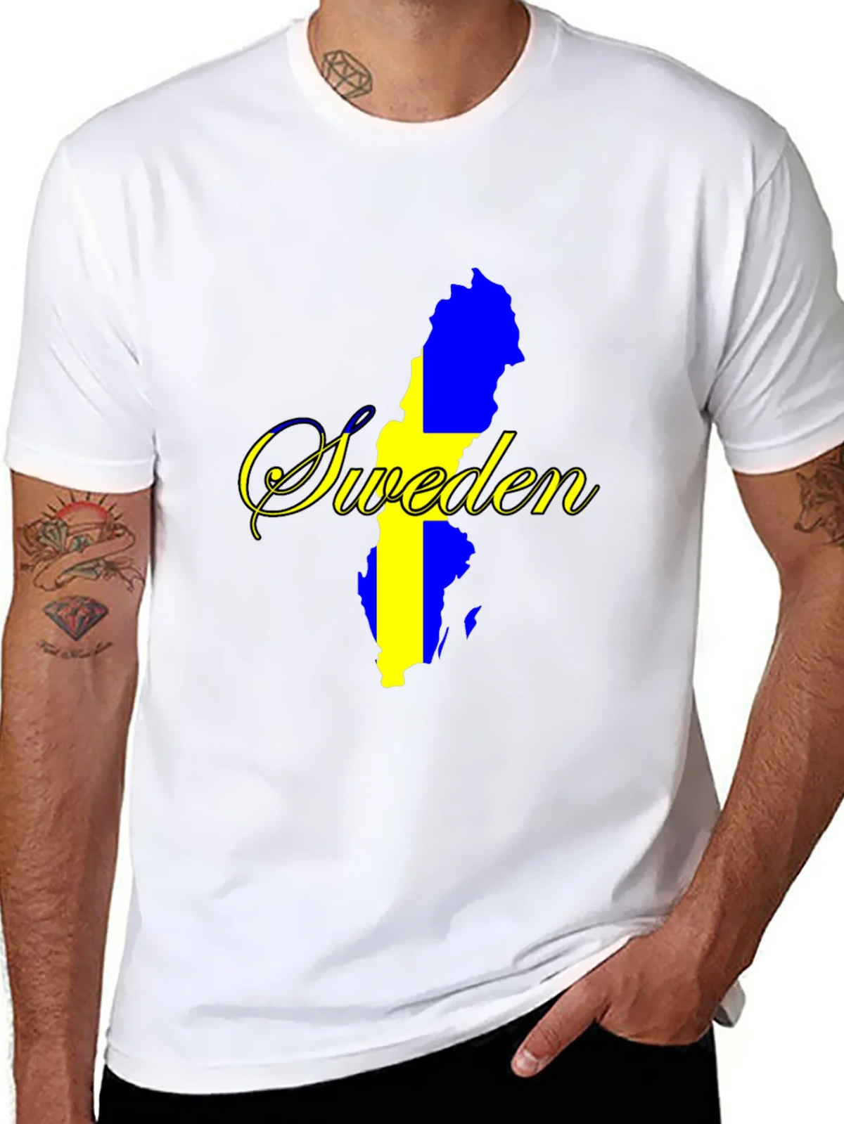 Sweden Map T-Shirt - National Pride Black Tee product image 7