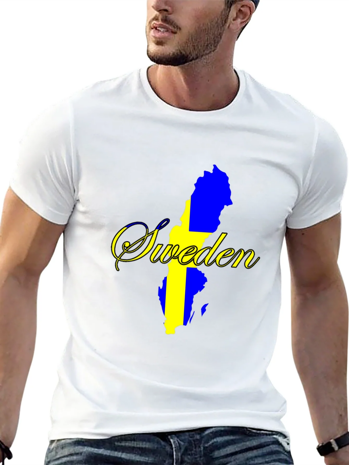 Sweden Map T-Shirt - National Pride Black Tee product image 12