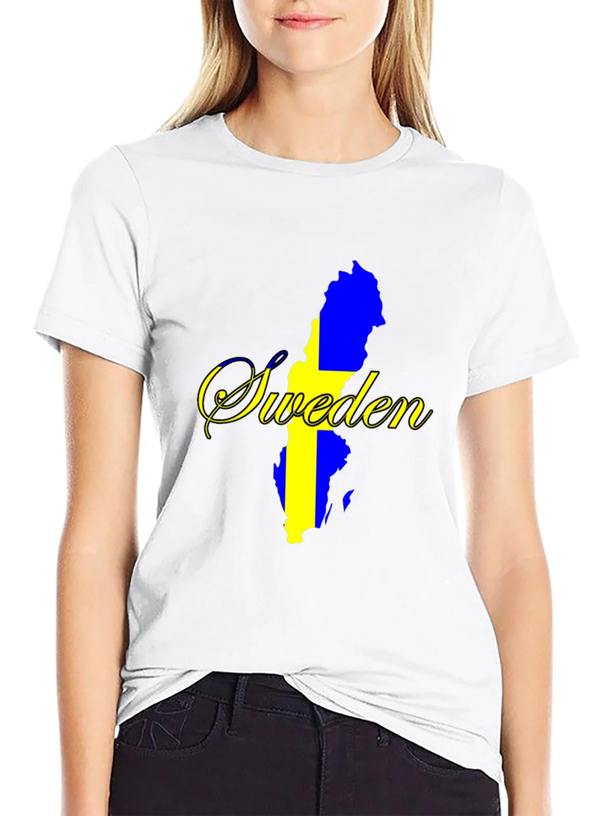 Sweden Map T-Shirt - National Pride Black Tee product image 8