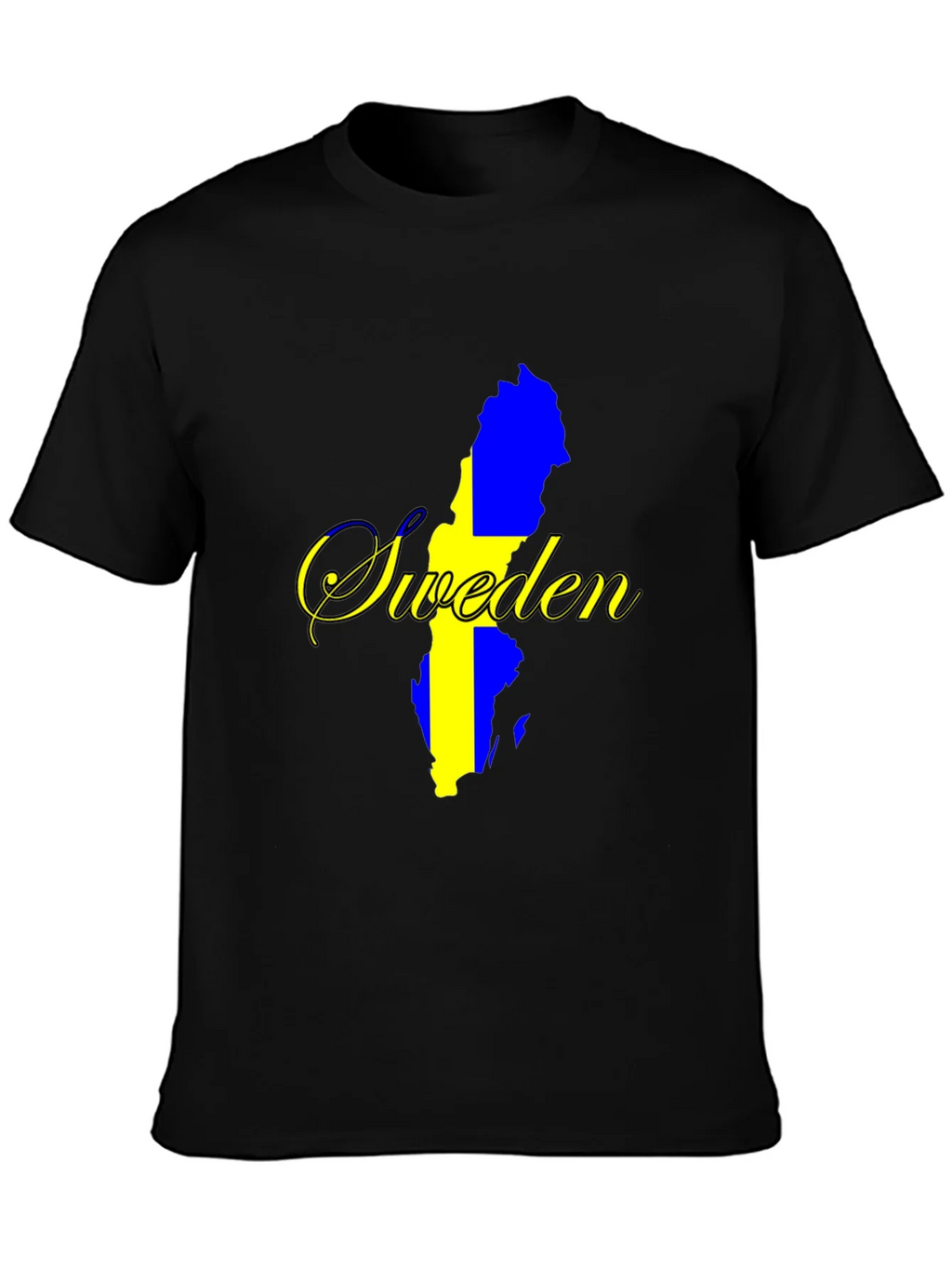 Sweden Map T-Shirt - National Pride Black Tee product image 3