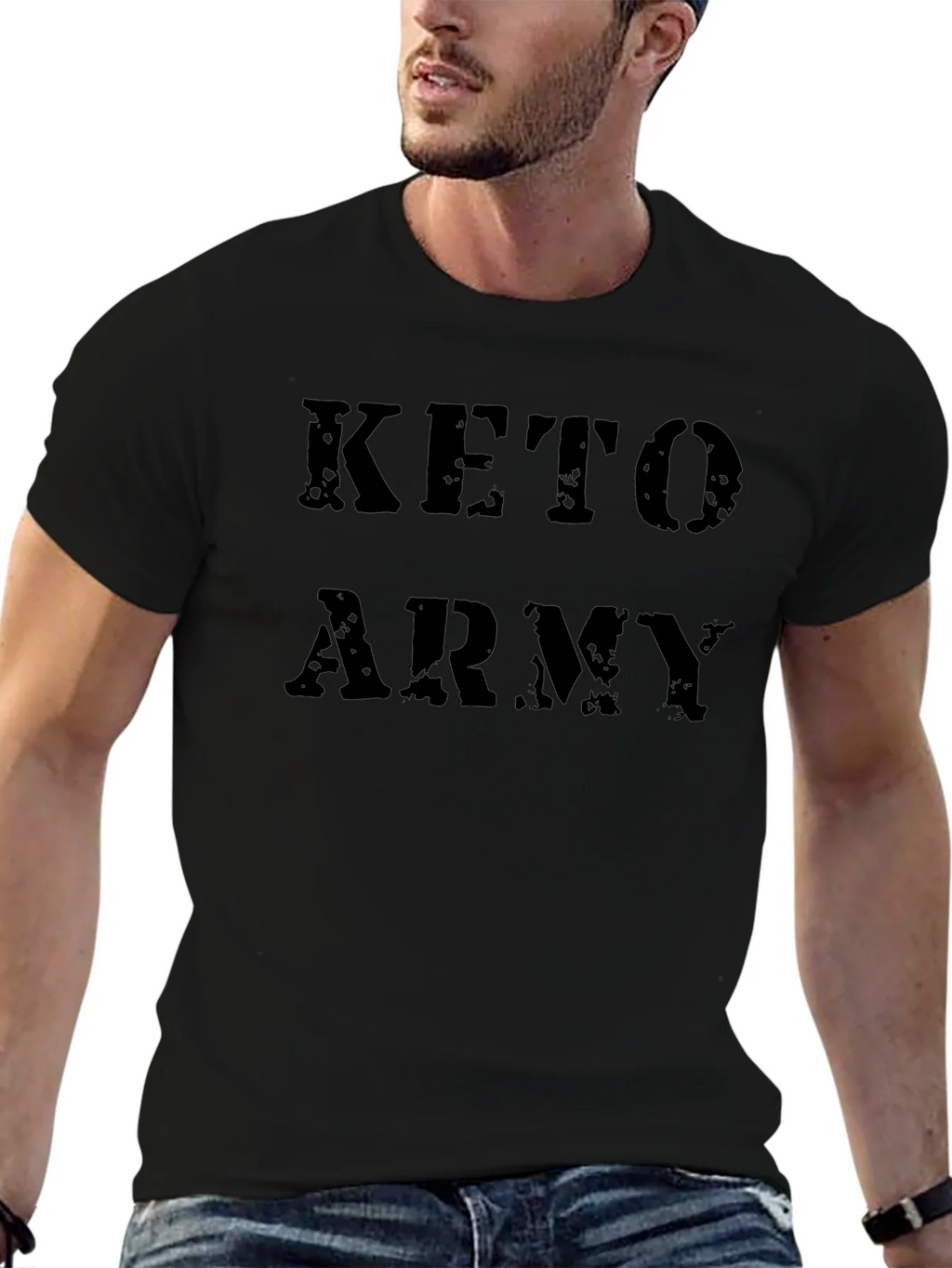 Keto Army Black T-Shirt product image 6