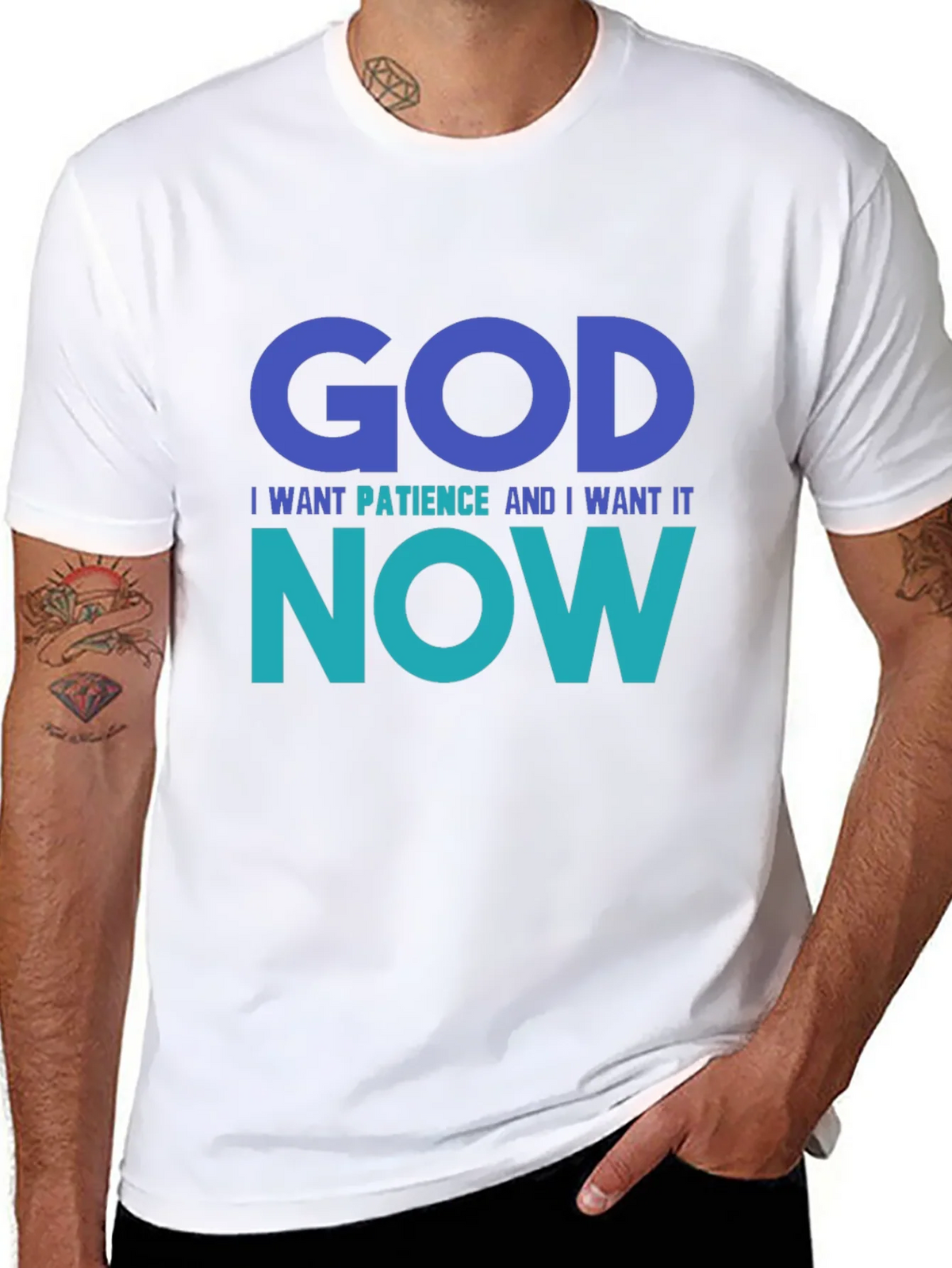 God I Want Patience Tee - Funny Graphic T-Shirt product image 7
